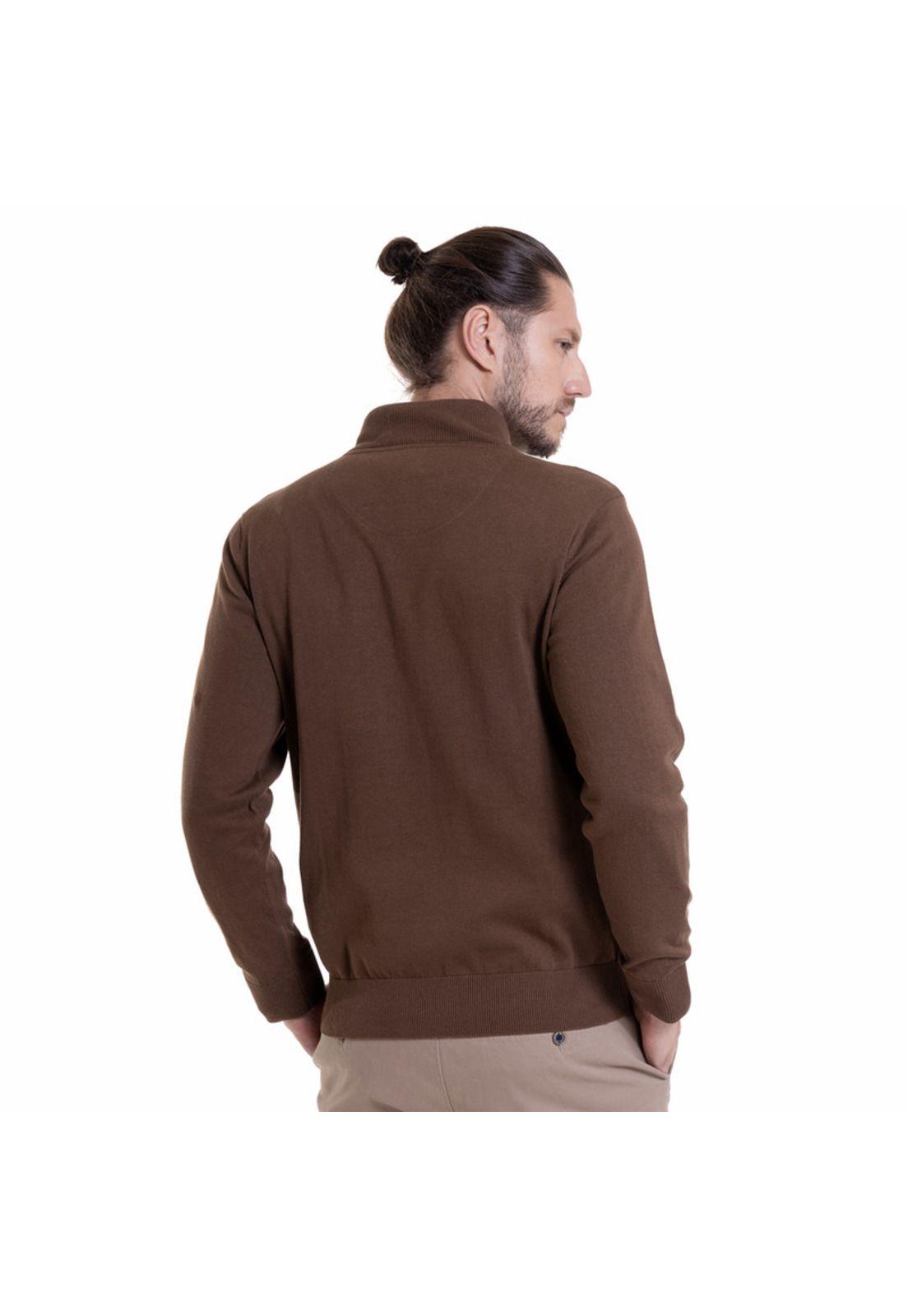 Sweater Half Zipper Café-1