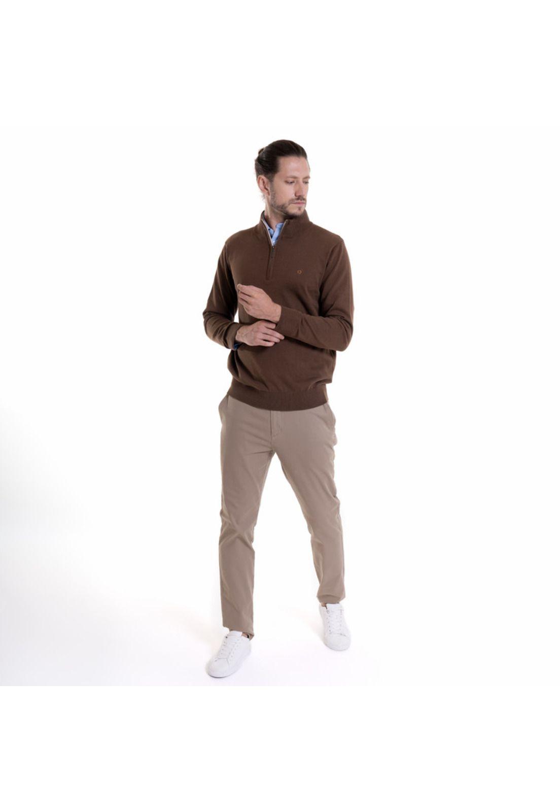 Sweater Half Zipper Café-2