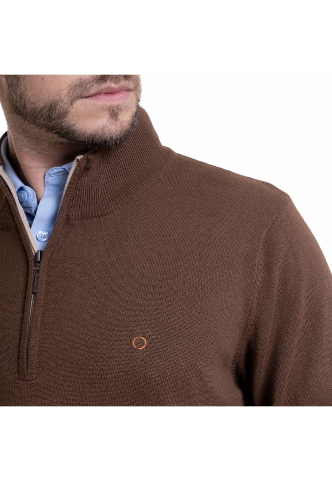 Sweater Half Zipper Café-3