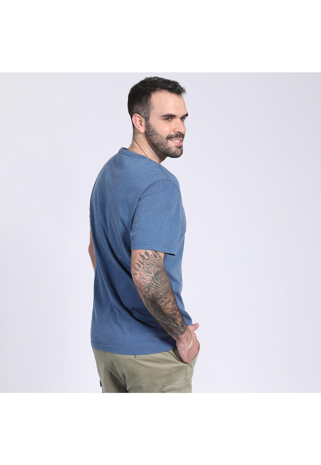 Polera Cuello Redondo Efecto Denim Azul-1
