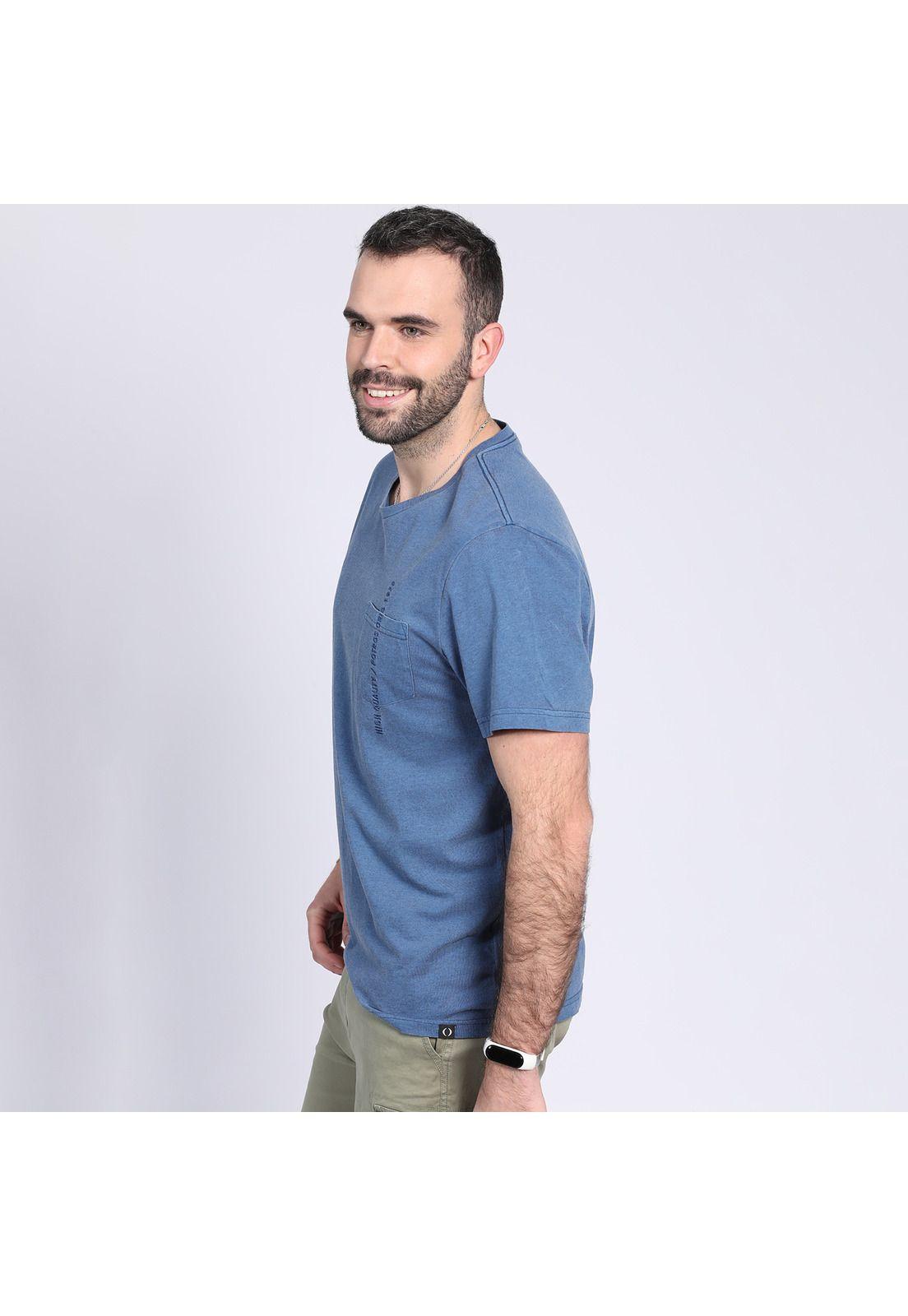 Polera Cuello Redondo Efecto Denim Azul-2