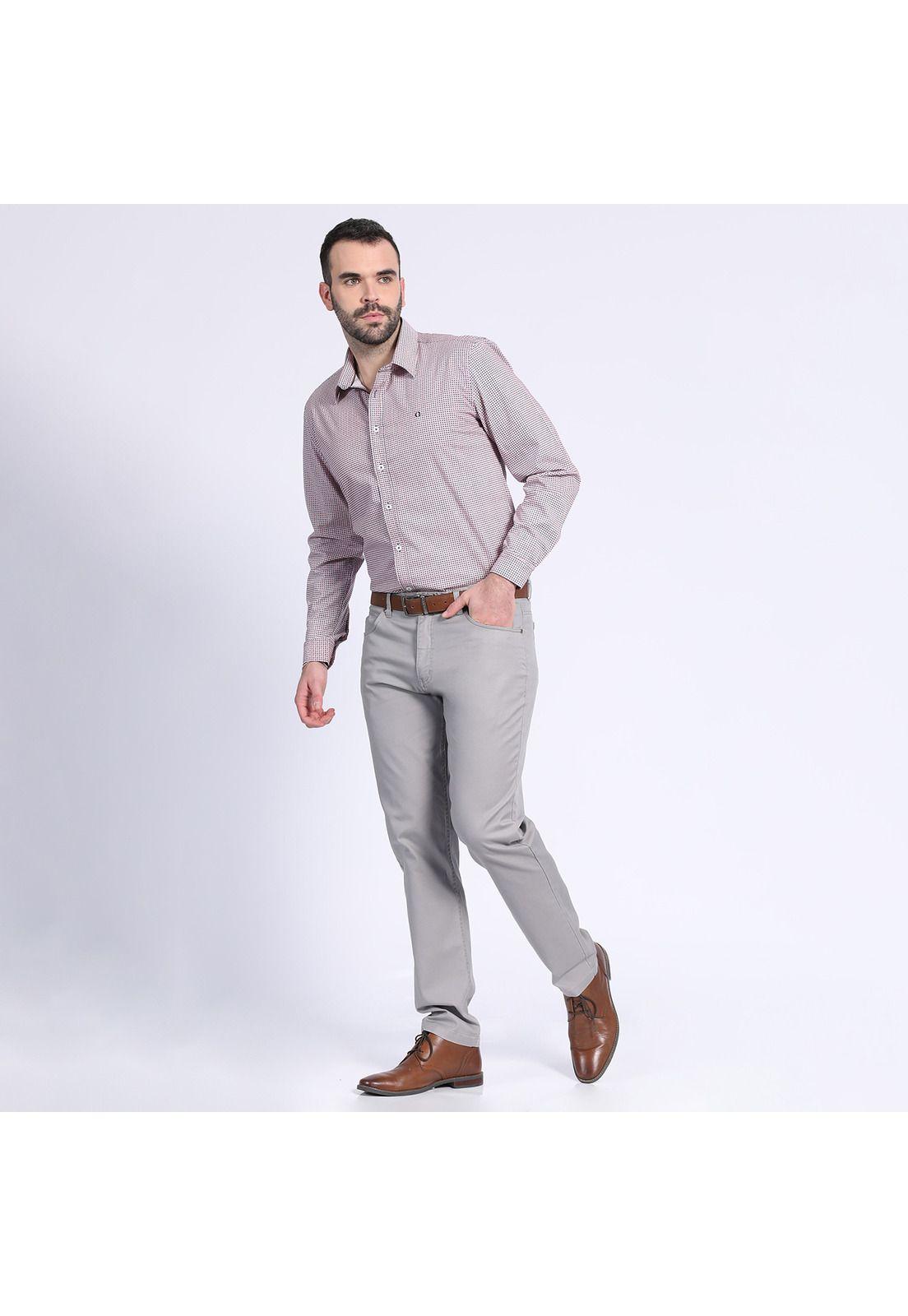 Pantalón Gabardina Spandex 5 Bolsillos Slim Fit Gris-2