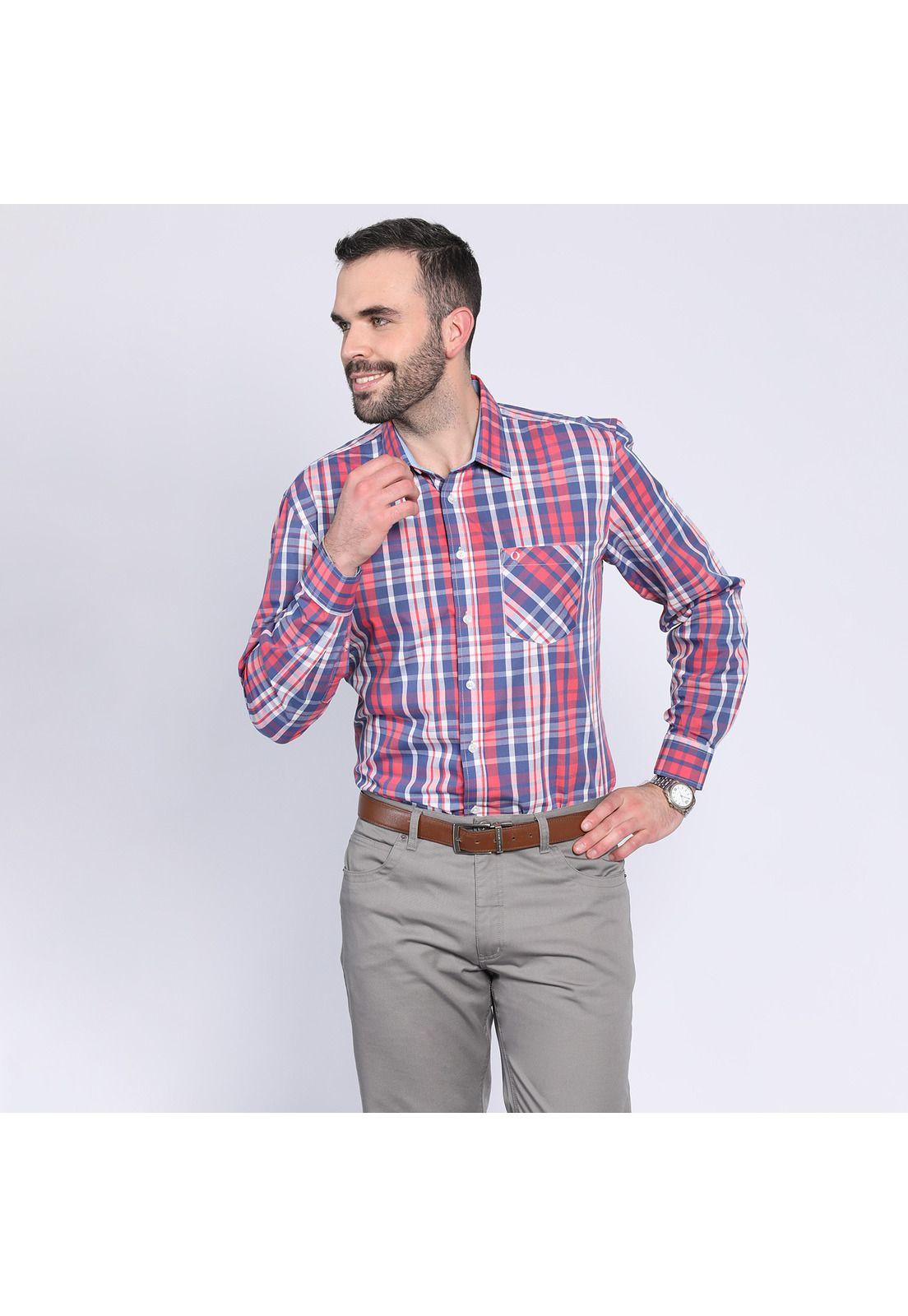 Camisa Trevira Check Sandía-0