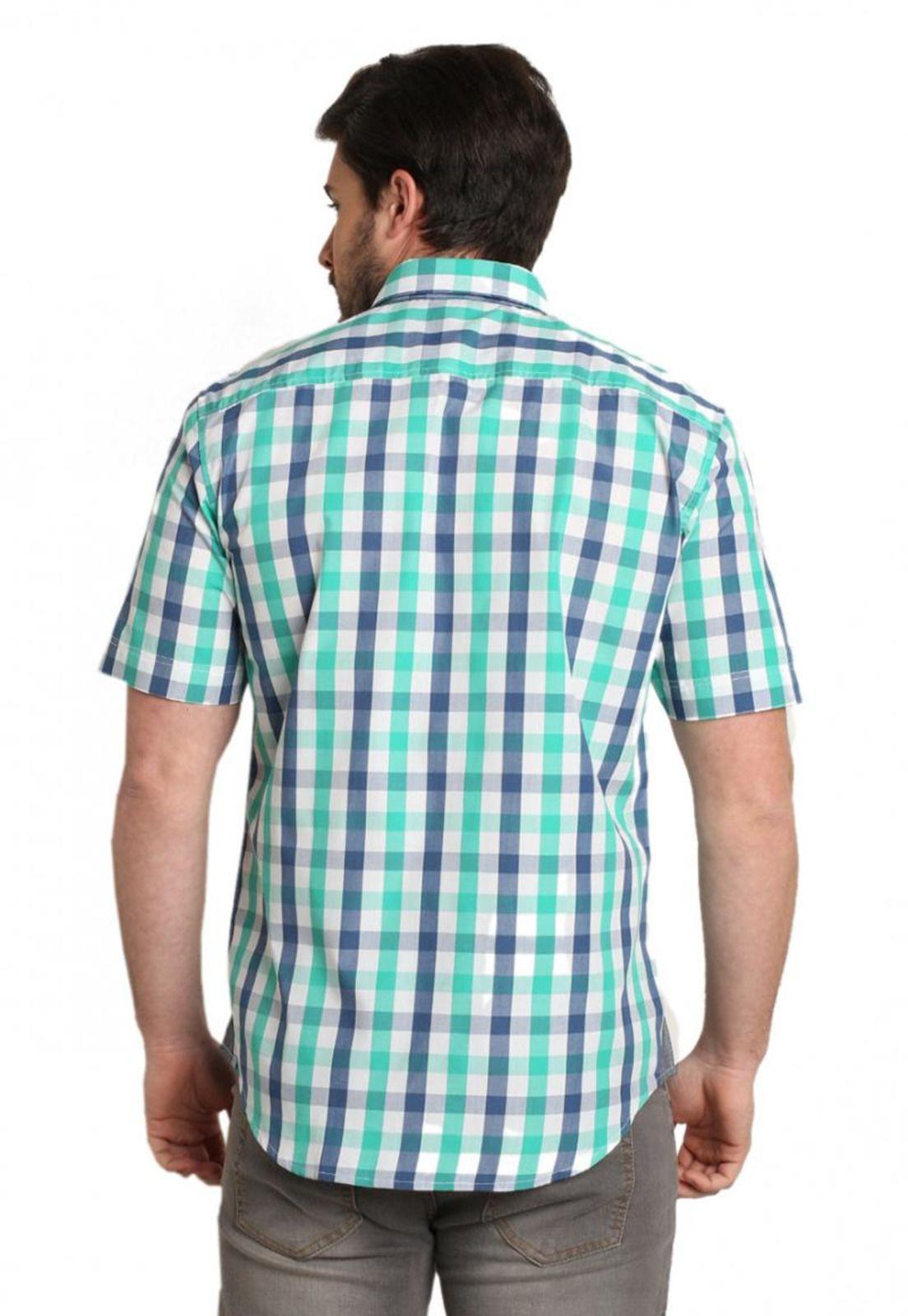 Camisa Cuello Americano Verde Medio-2