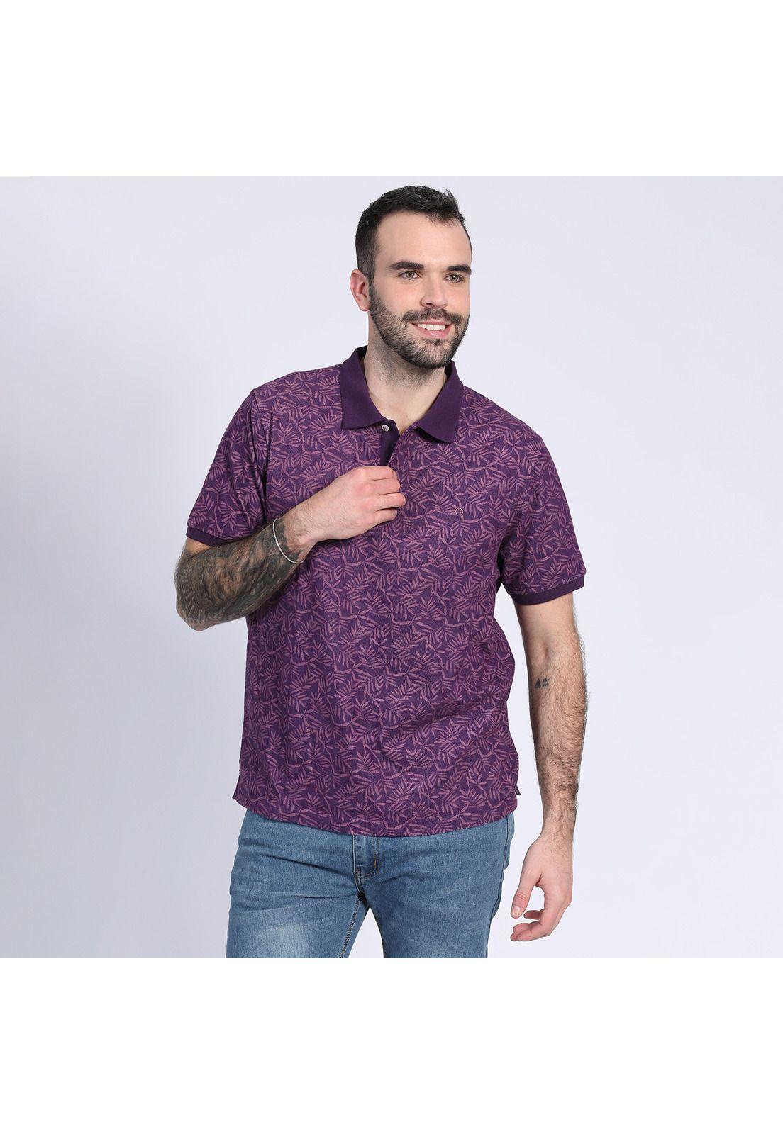 Polera Pique Estampada Morado-2