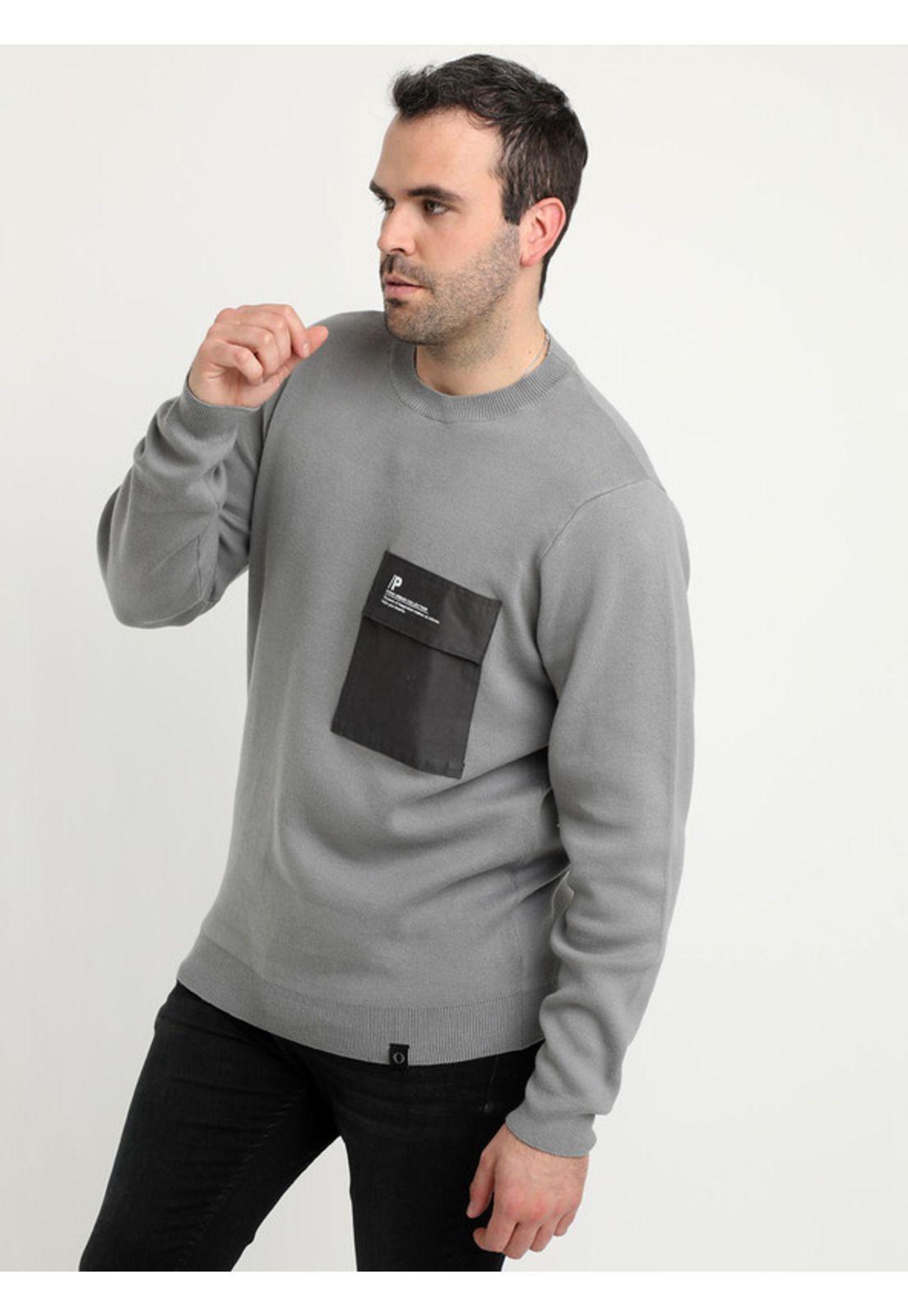 Sweater Cuello Redondo Gris-2