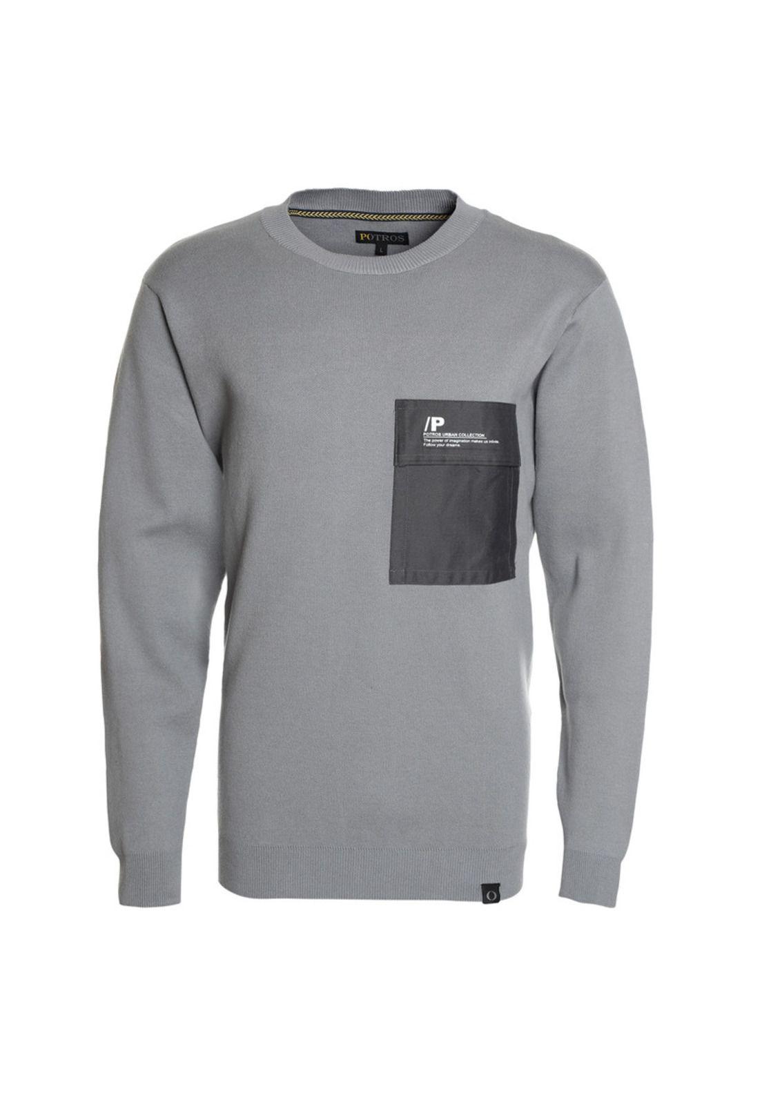Sweater Cuello Redondo Gris-3