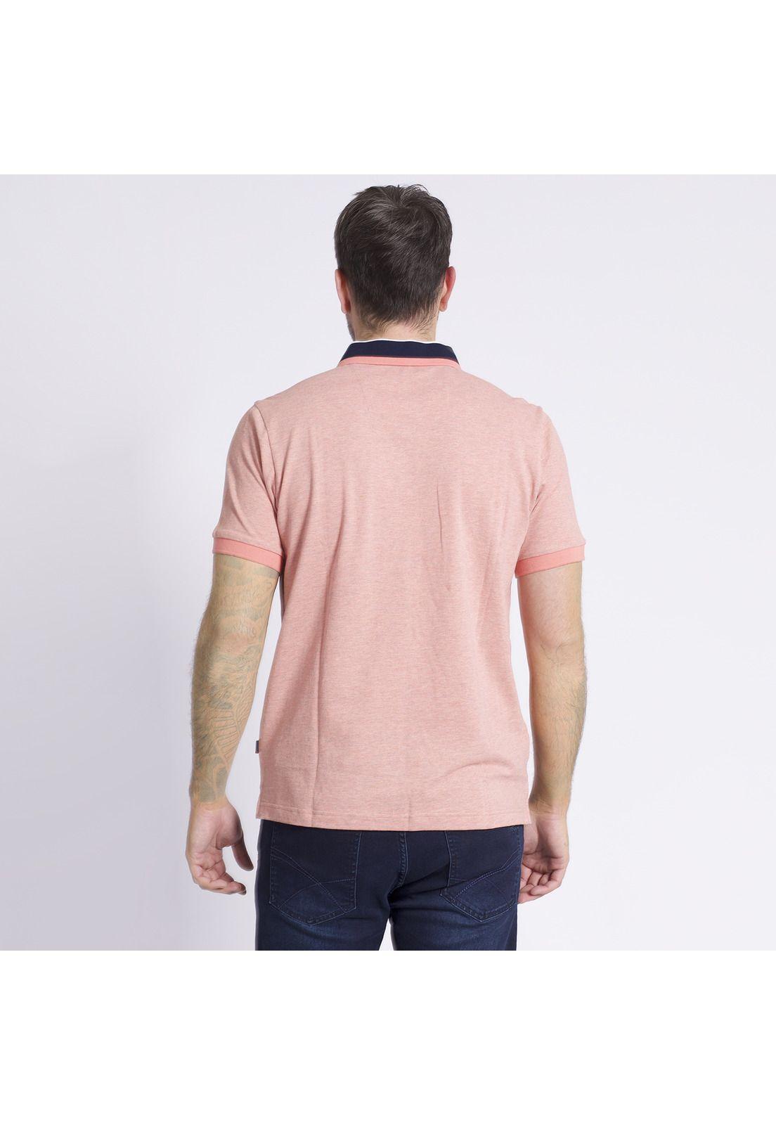 Polera Manga Corta Piqué Regular Fit Melange Naranja-2