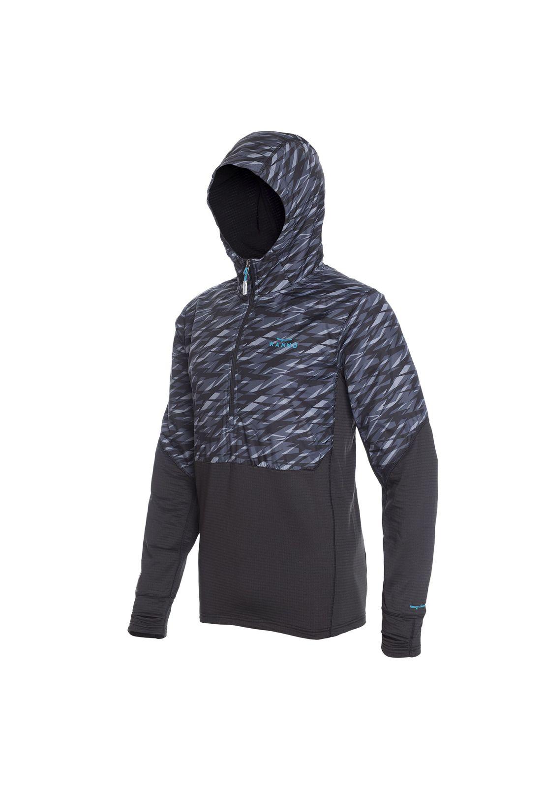 Polar Trail Running Half Zipper Print Hombre Negro-3