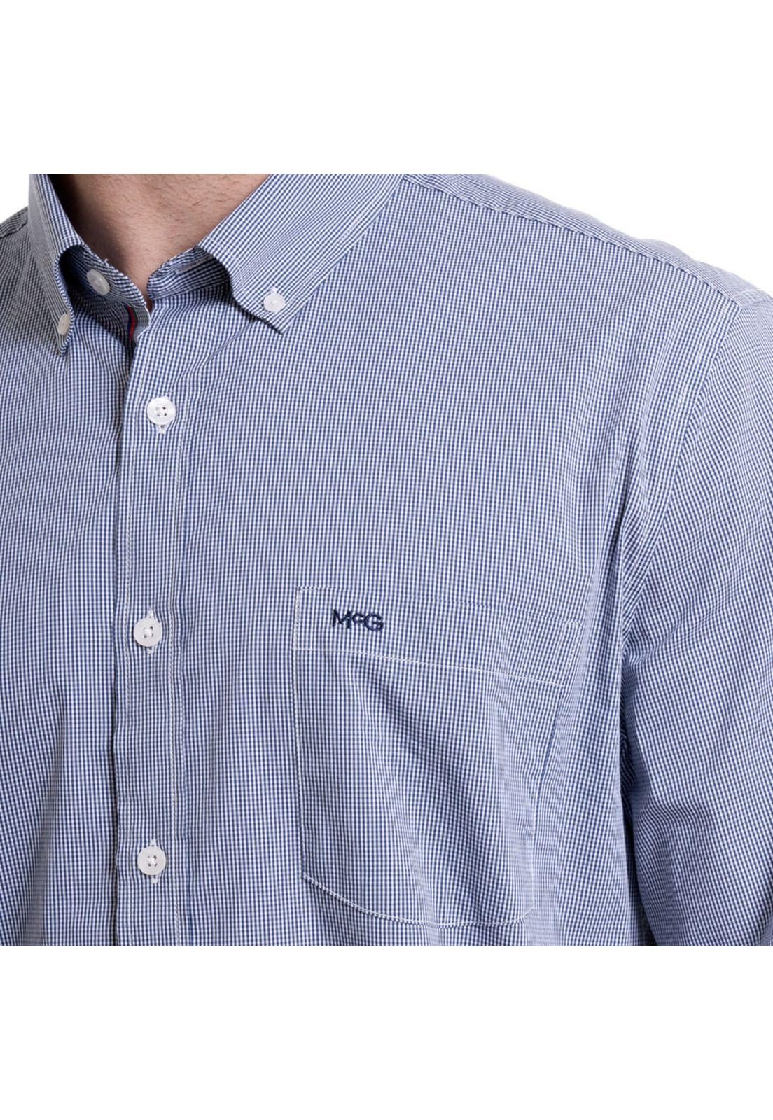 Camisa Dobby Comfort Fit Azul-3