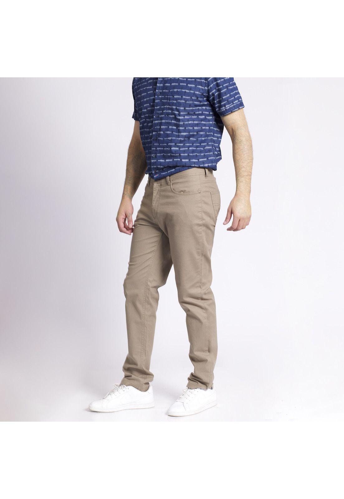 Pantalón 5 Bolsillos Texturado Comfort Tech Beige-1