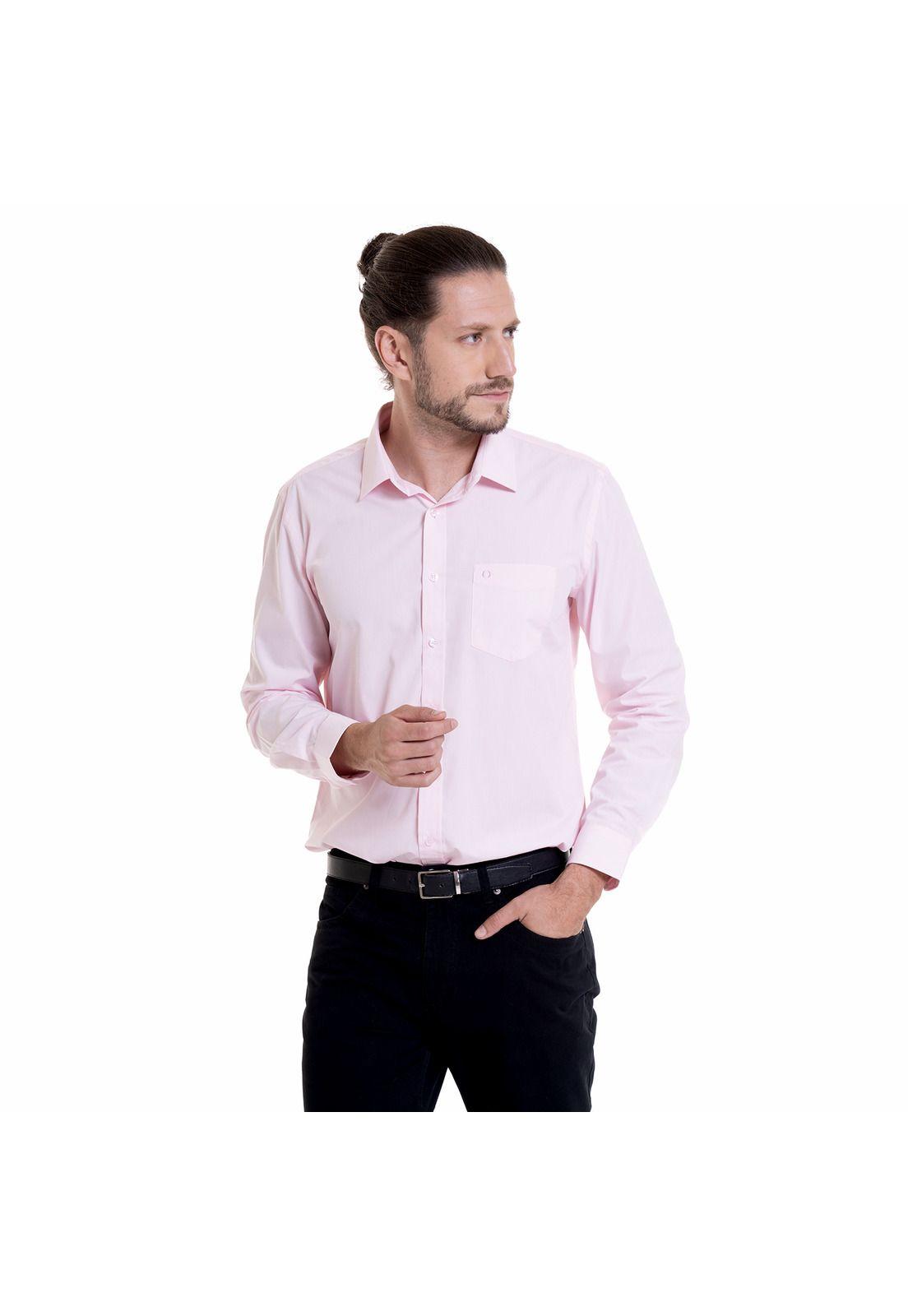 Camisa Rosa Manga Larga Algodón Serrano -0