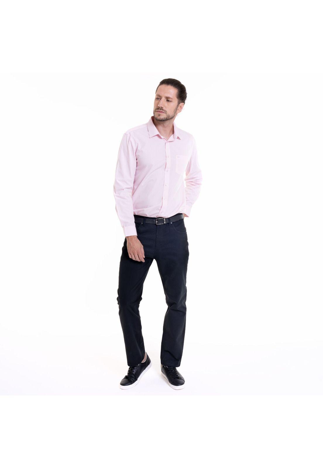Camisa Rosa Manga Larga Algodón Serrano -3