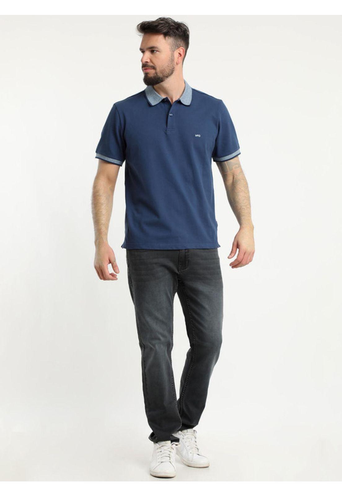 Polera Manga Corta Piqué Regular Fit Comfort Tech Azul Marino-0