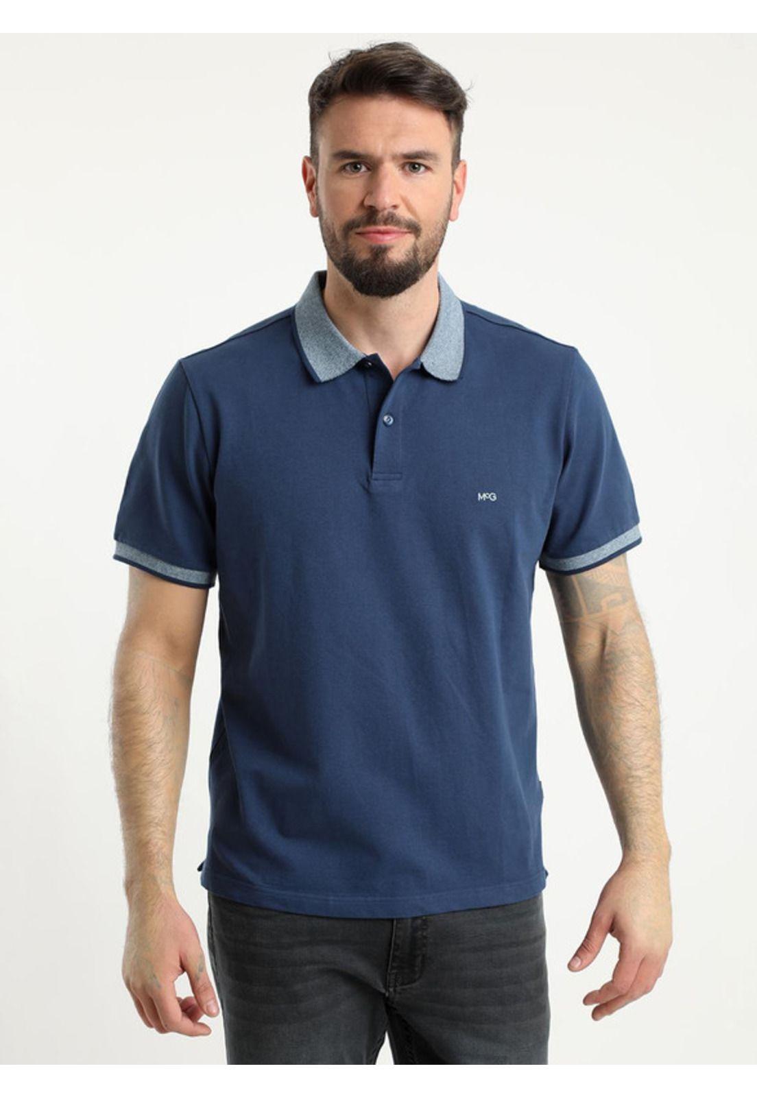 Polera Manga Corta Piqué Regular Fit Comfort Tech Azul Marino-1