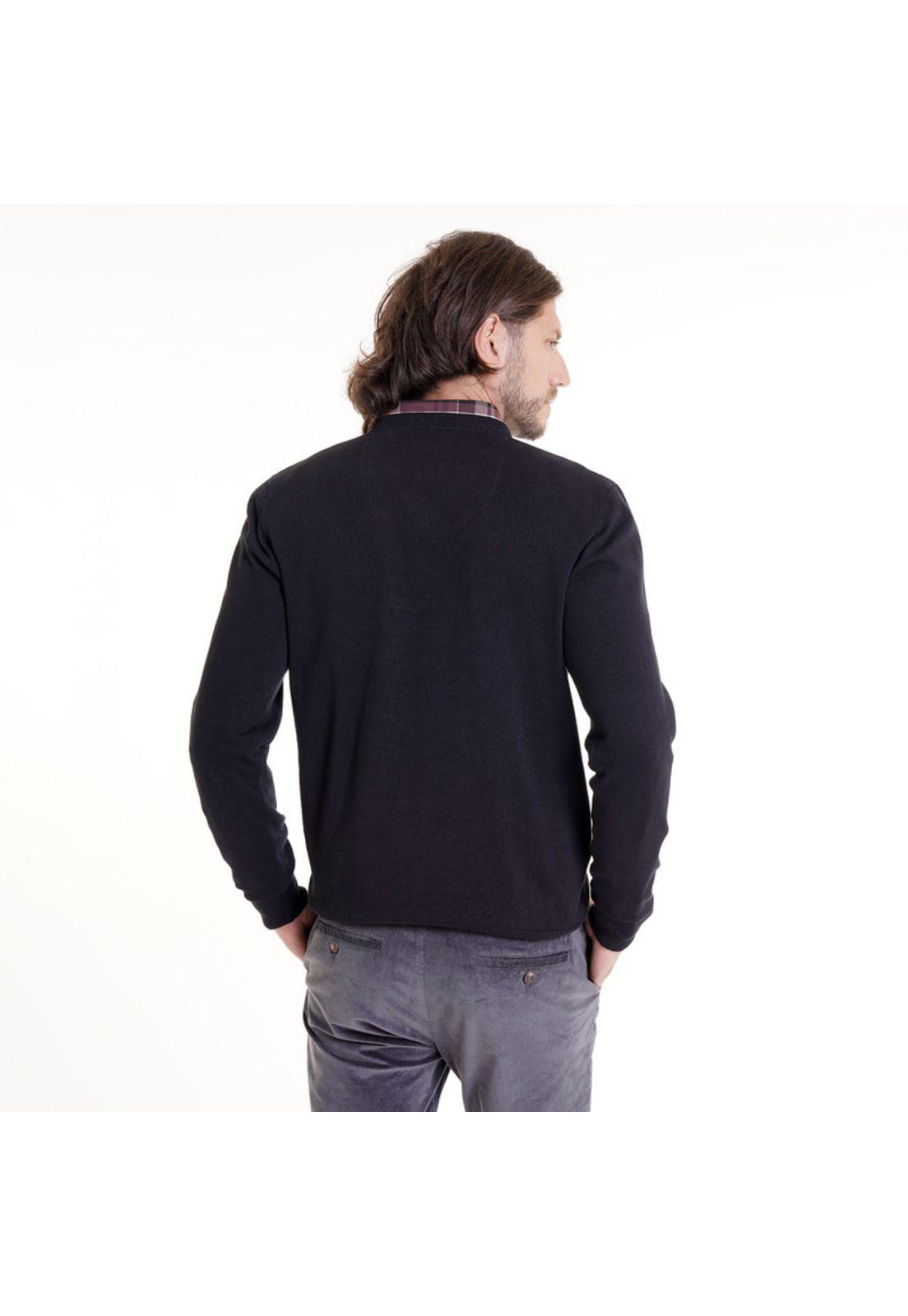 Sweater Cuello V Negro-1