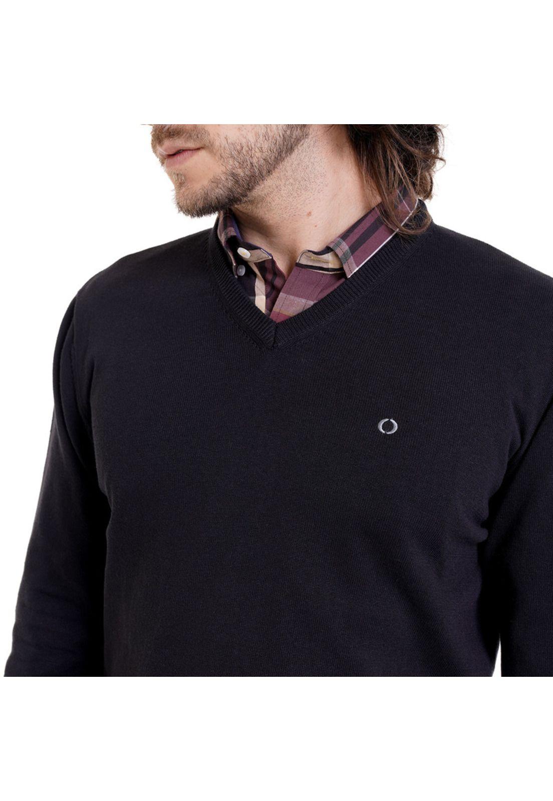 Sweater Cuello V Negro-3