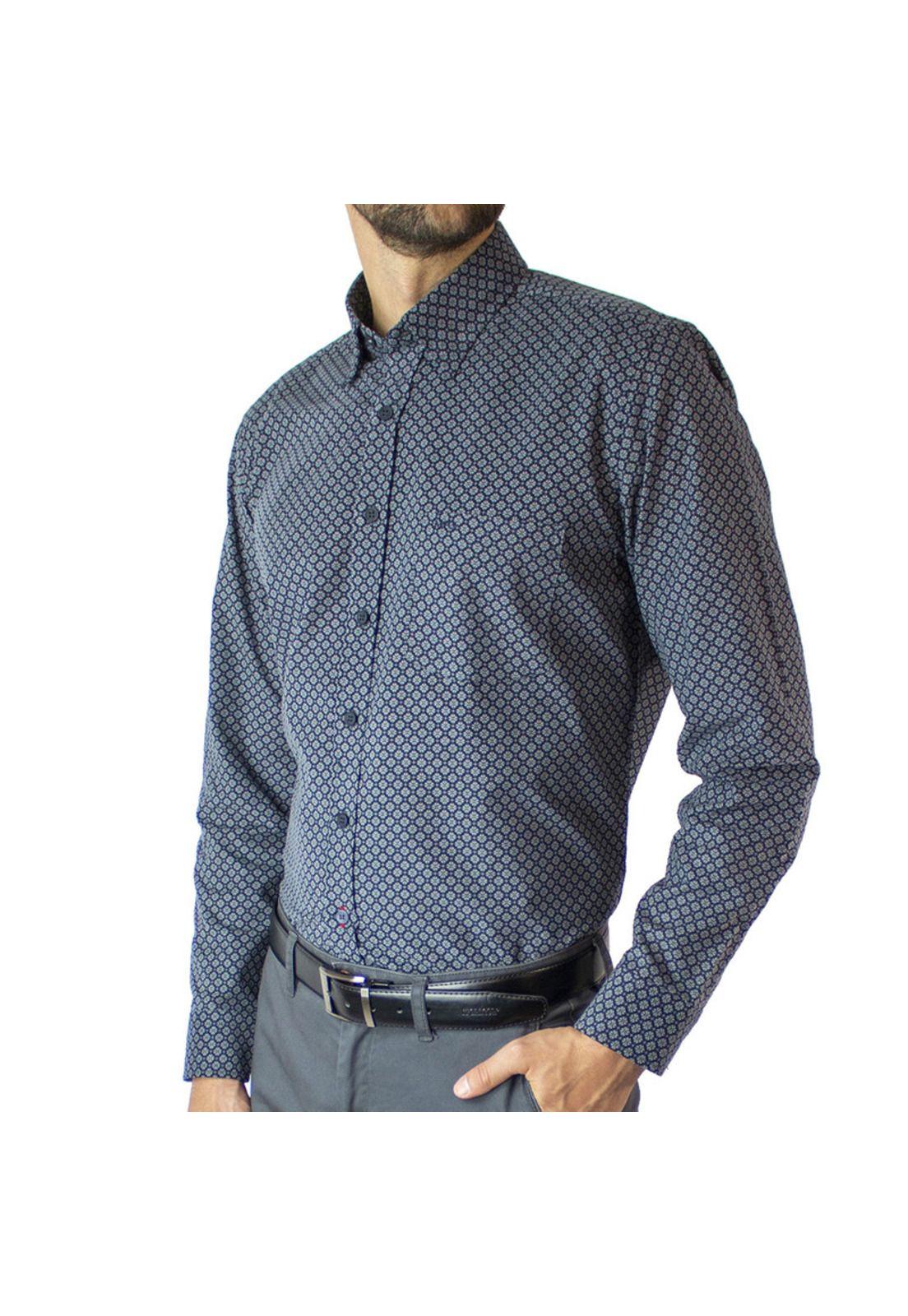 Camisa Cotele Estampada Regular Fit-1
