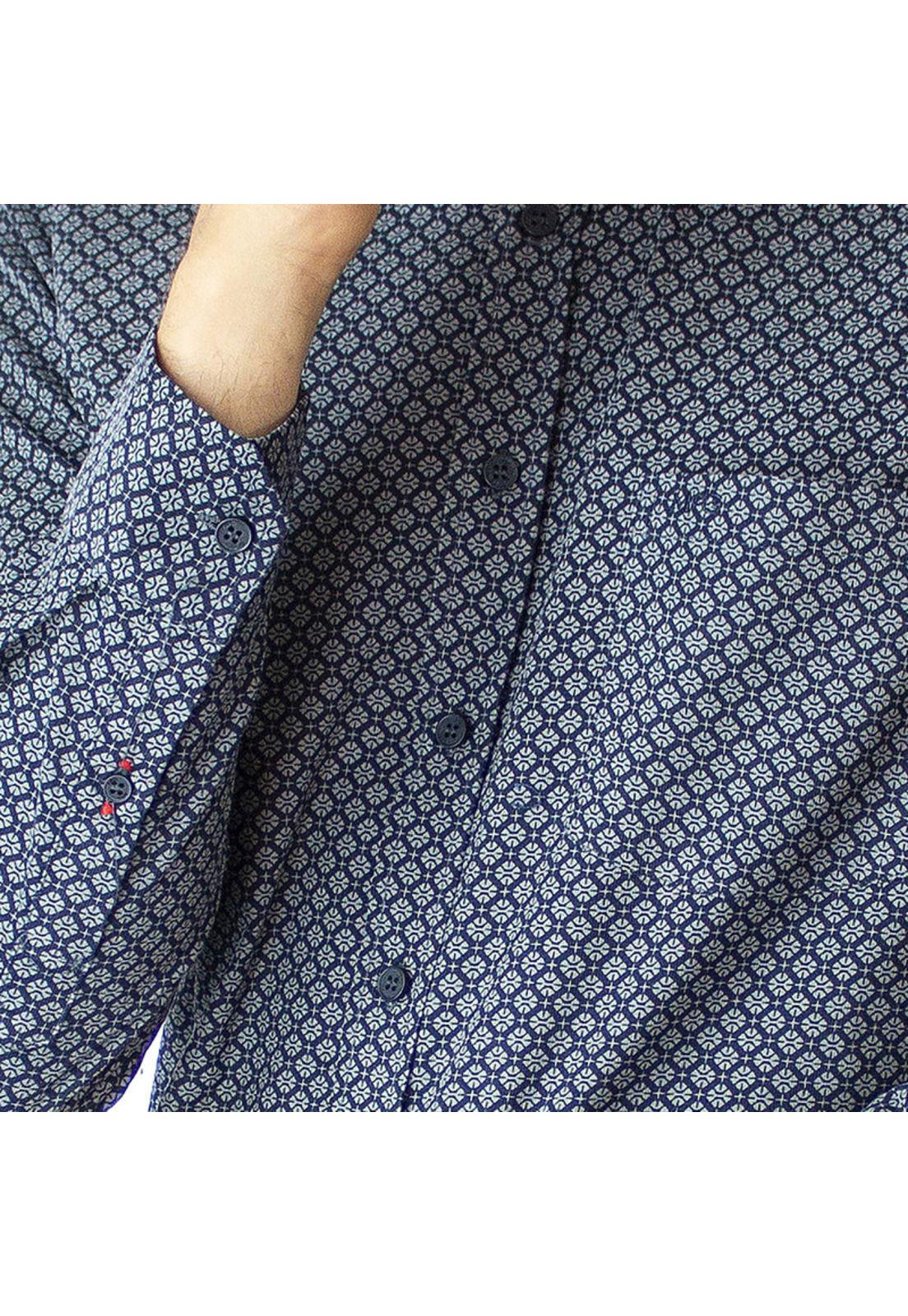 Camisa Cotele Estampada Regular Fit-3