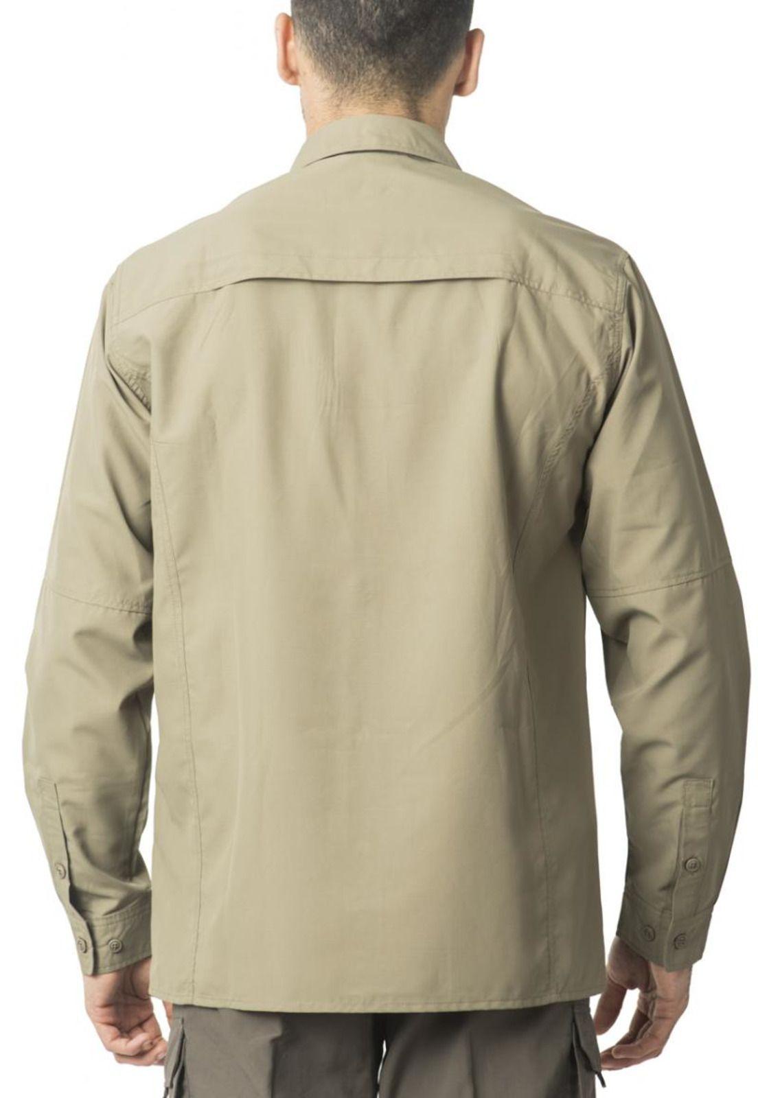 Camisa Outdoor Manga Ajustable Beige-3