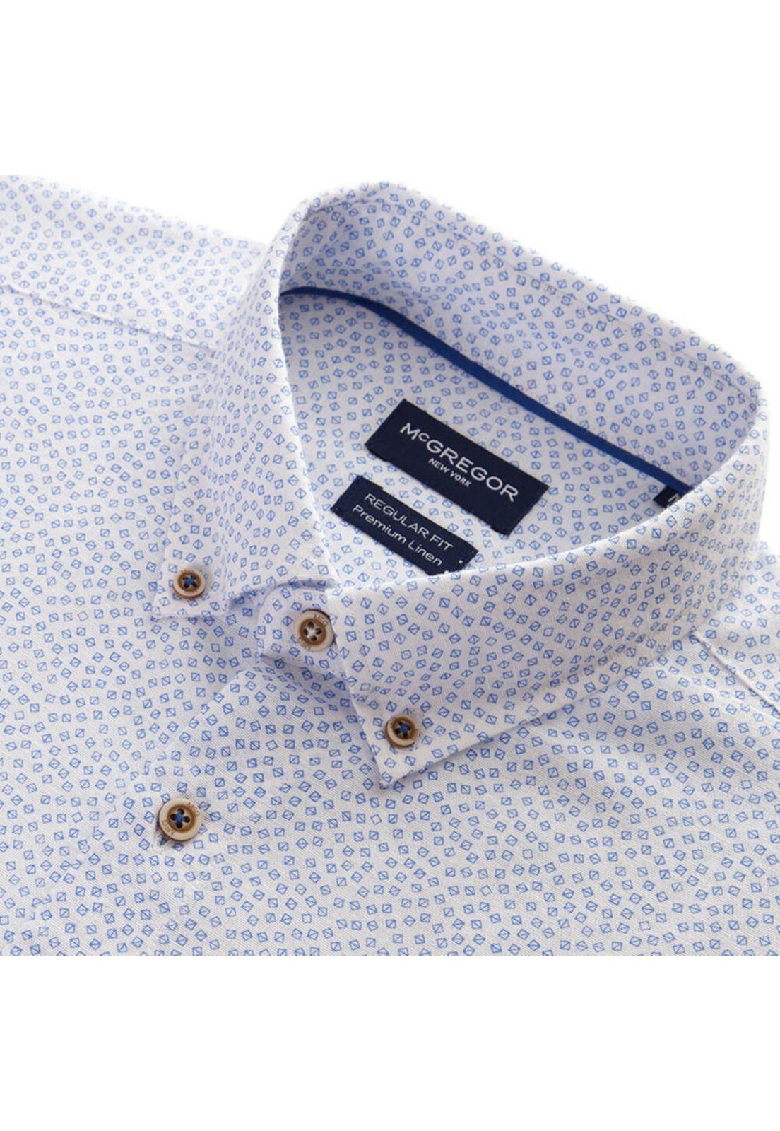 Camisa Manga Corta Casual  Lino Estampada-3