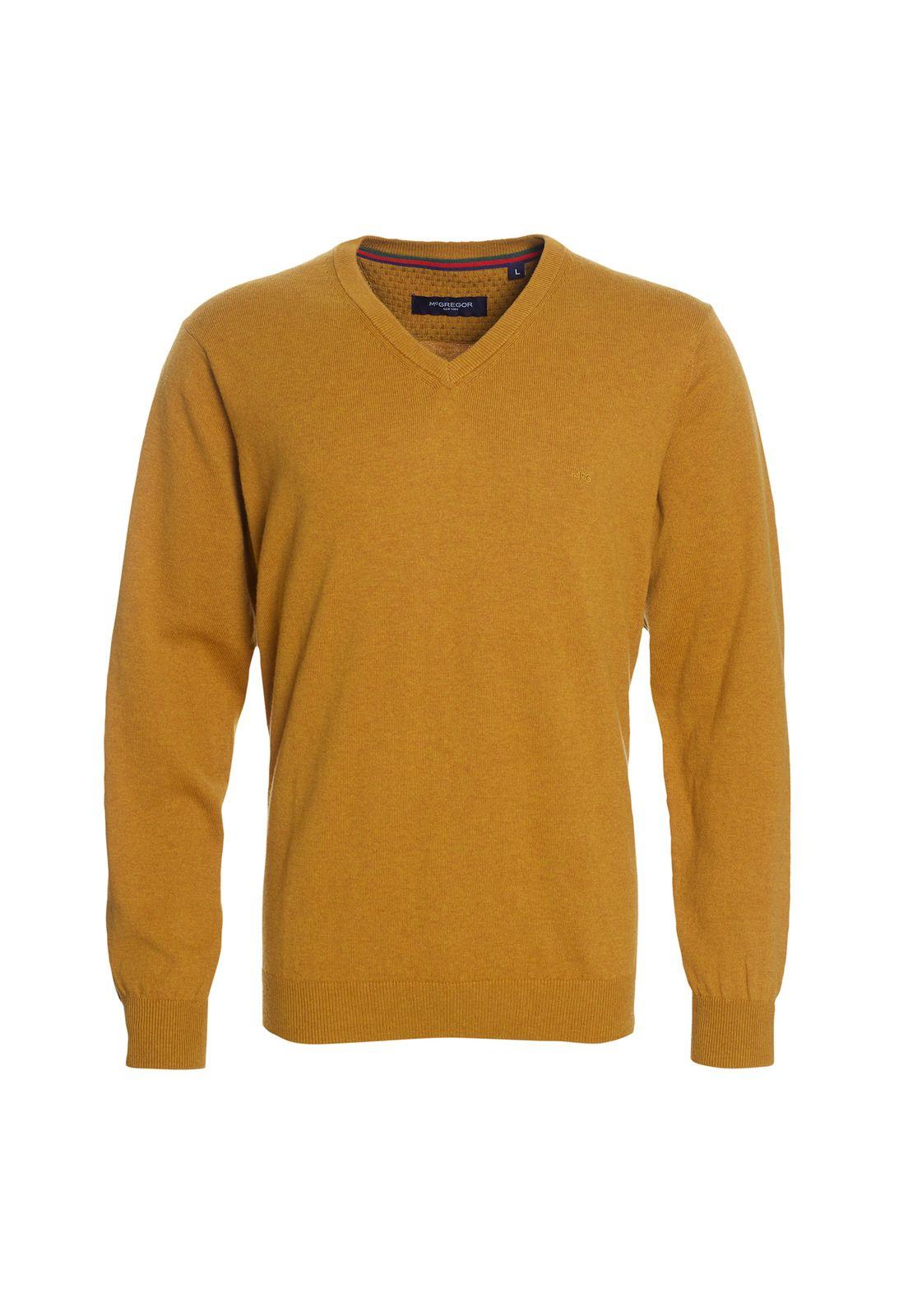 SWEATER MANGA LARGA MELANGE CUELLO V-1