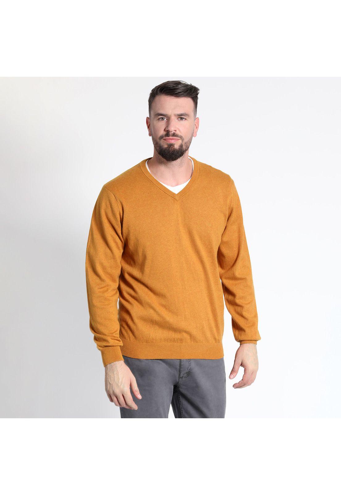 SWEATER MANGA LARGA MELANGE CUELLO V-3