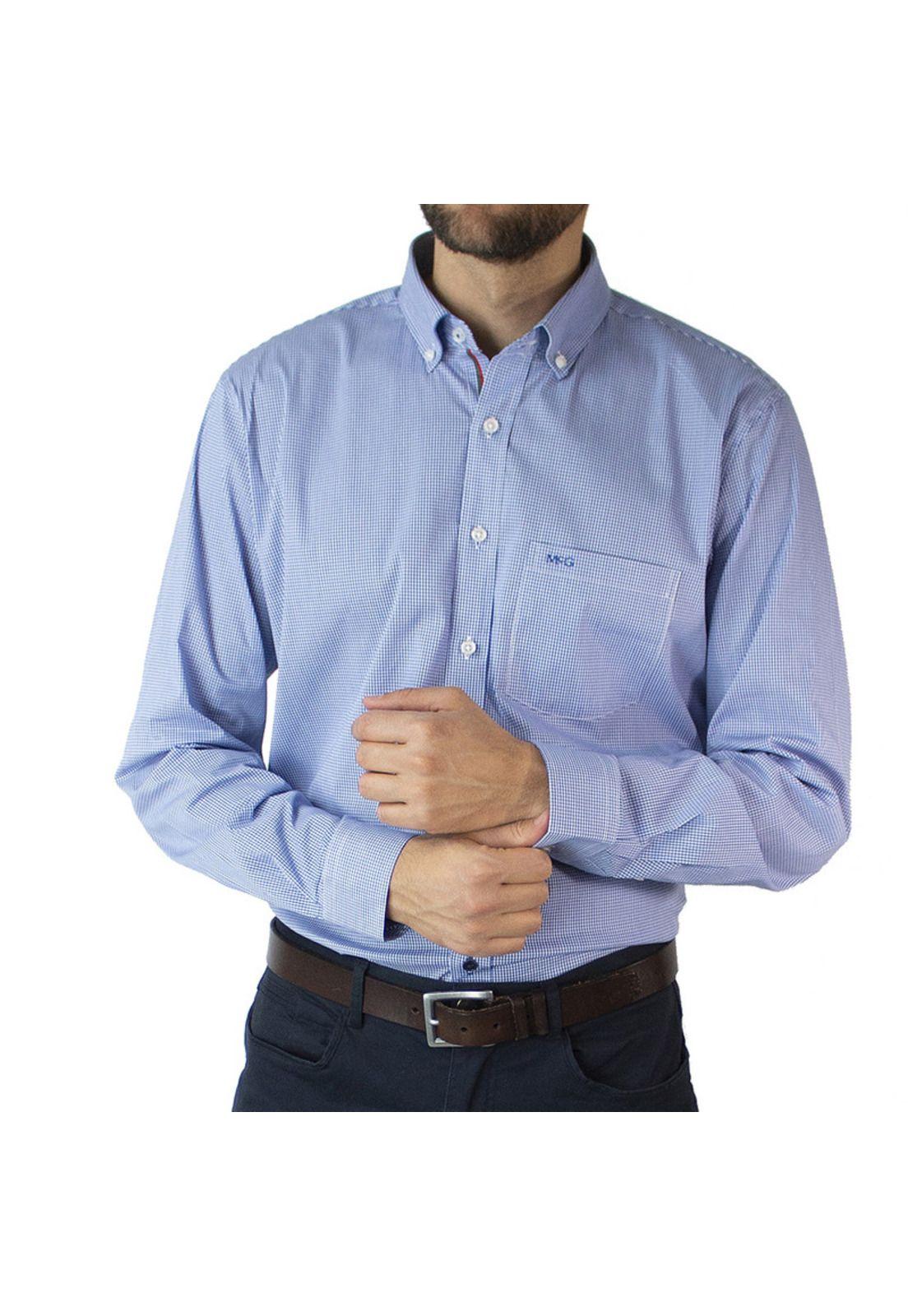 Camisa Trevira Microdiseño Cuadro Spandex Regular Fit-0