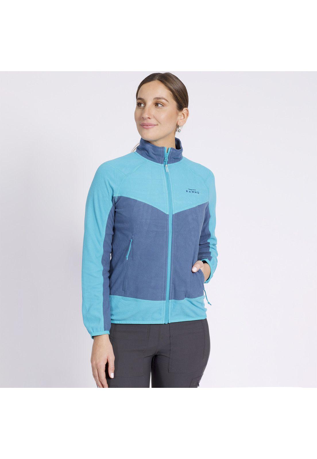 Polar Cuadritos Cortes Slw Mujer Azul-0