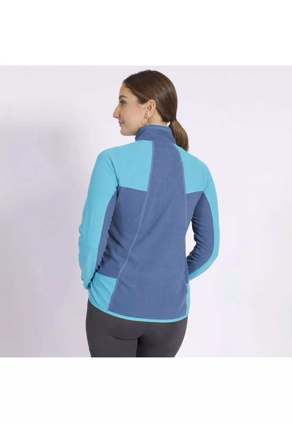 Polar Cuadritos Cortes Slw Mujer Azul-1