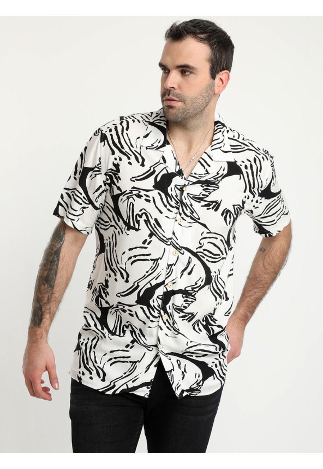 Camisa Guayabera Cuello Cubano Resort Blanco-0