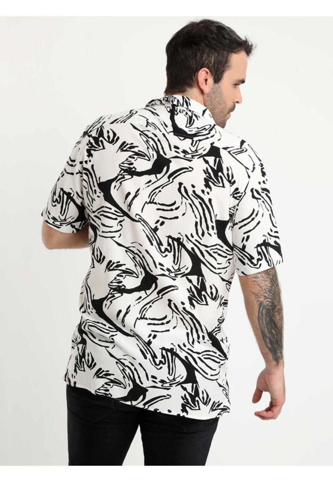 Camisa Guayabera Cuello Cubano Resort Blanco-1