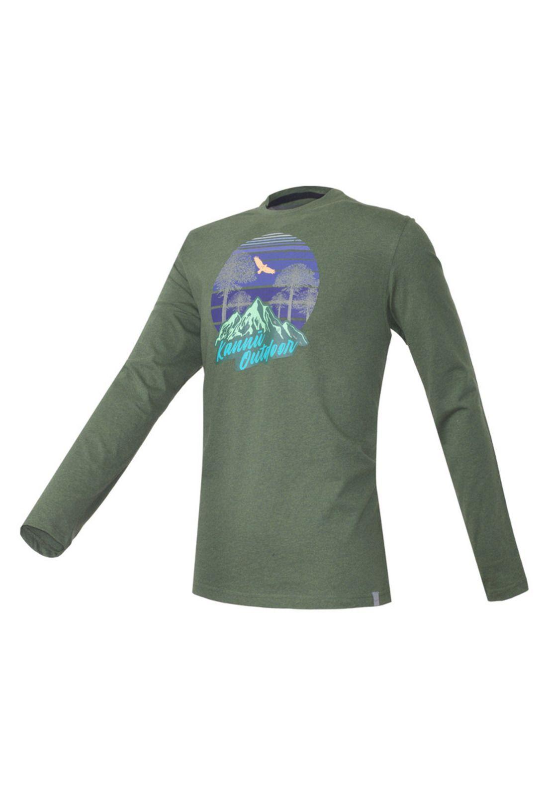 Polera Front Print Manga Larga Hombre-1