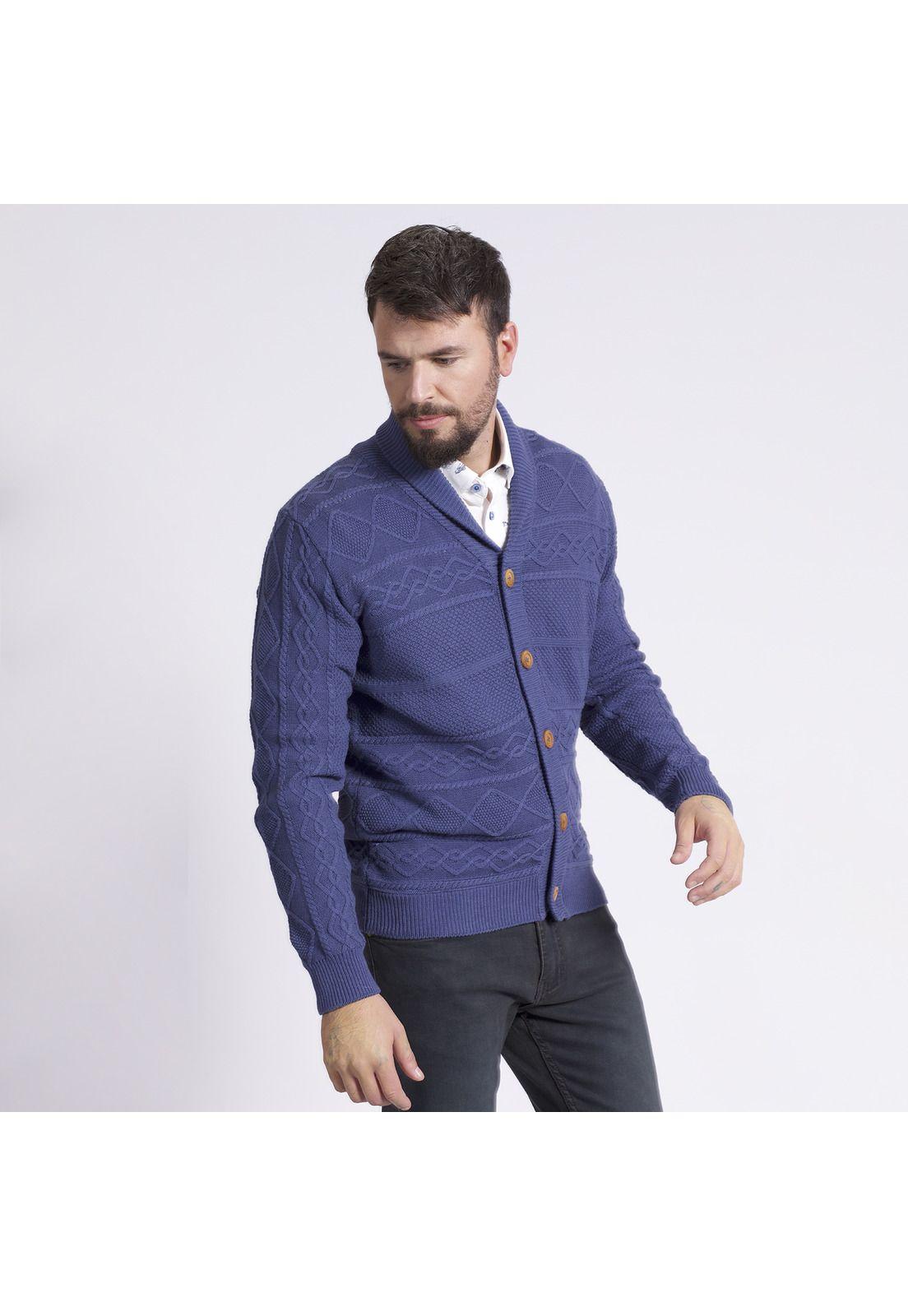 Cardigan Trenzado Azul-1