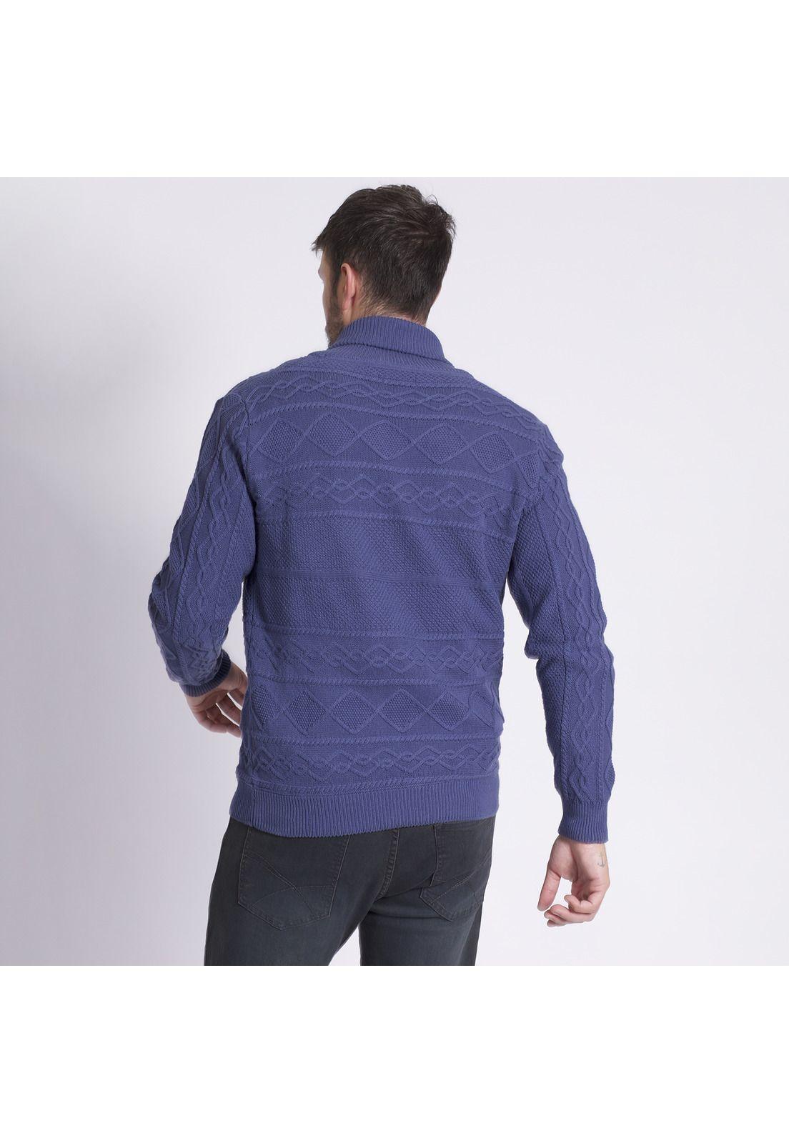 Cardigan Trenzado Azul-2