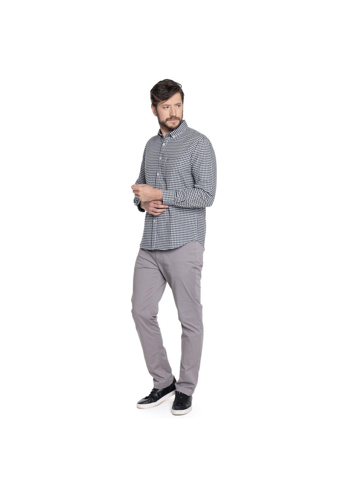 CAMISA HOMBRE CASUAL MANGA LARGA OXFORD CUADROS CÓRDOBA-3