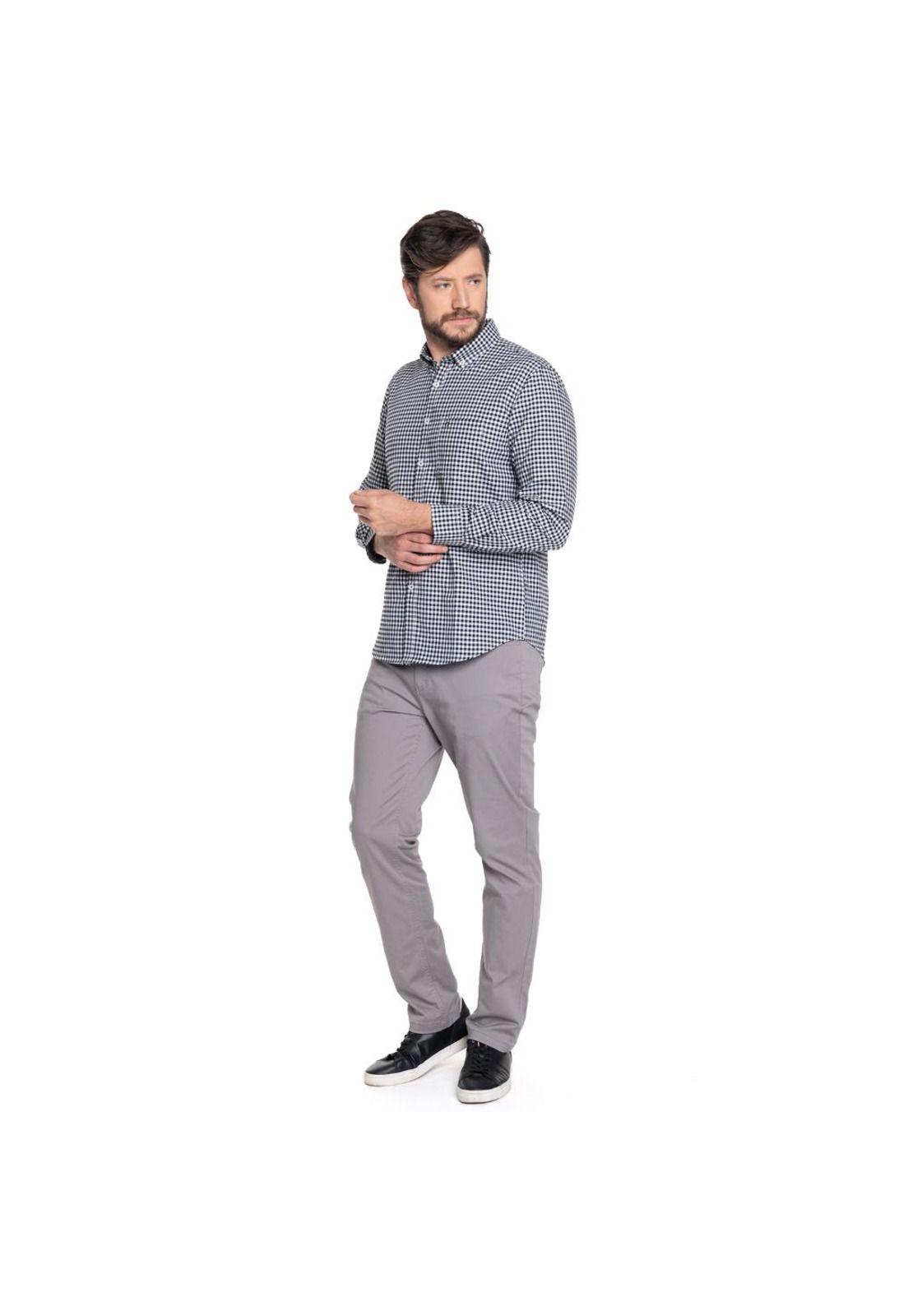 CAMISA HOMBRE CASUAL MANGA LARGA OXFORD CUADROS CÓRDOBA-3