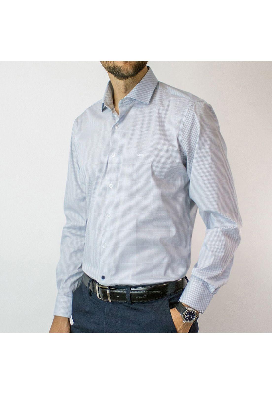 Camisa Trevira Estampada Cuello Sport Spandex Slim Fit-0