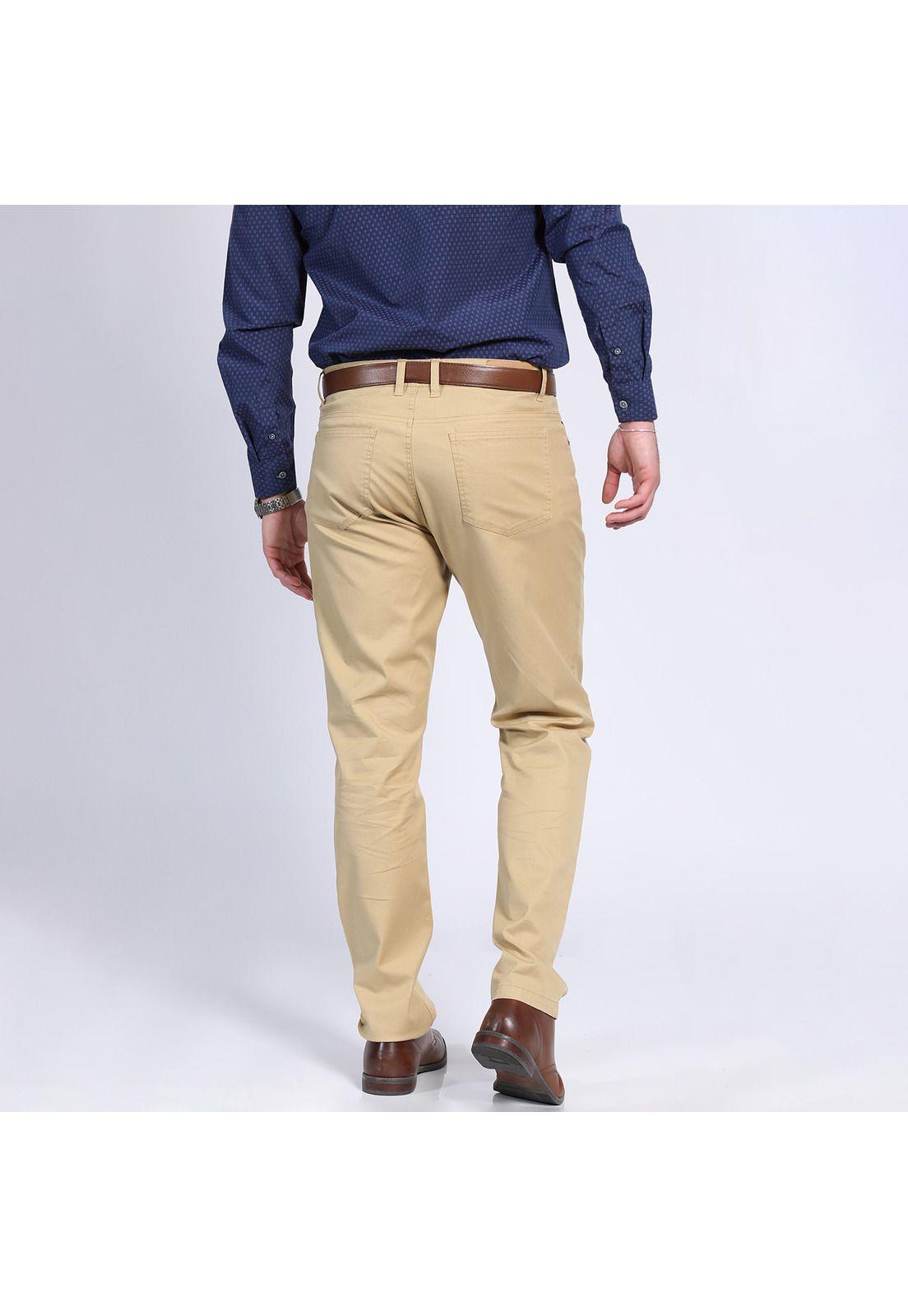 Pantalón Gabardina Spandex 5 Bolsillos Slim Fit Khaki-1