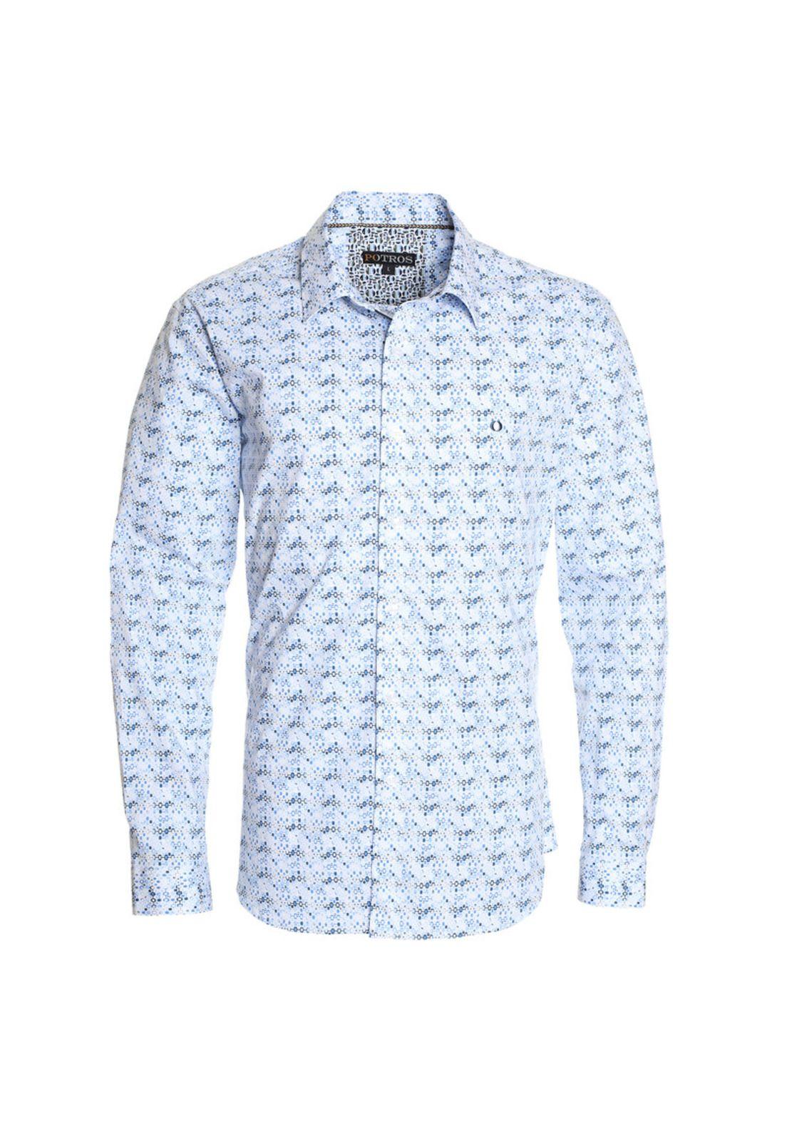 Camisa Estampada Cotton Spandex Blanco-3
