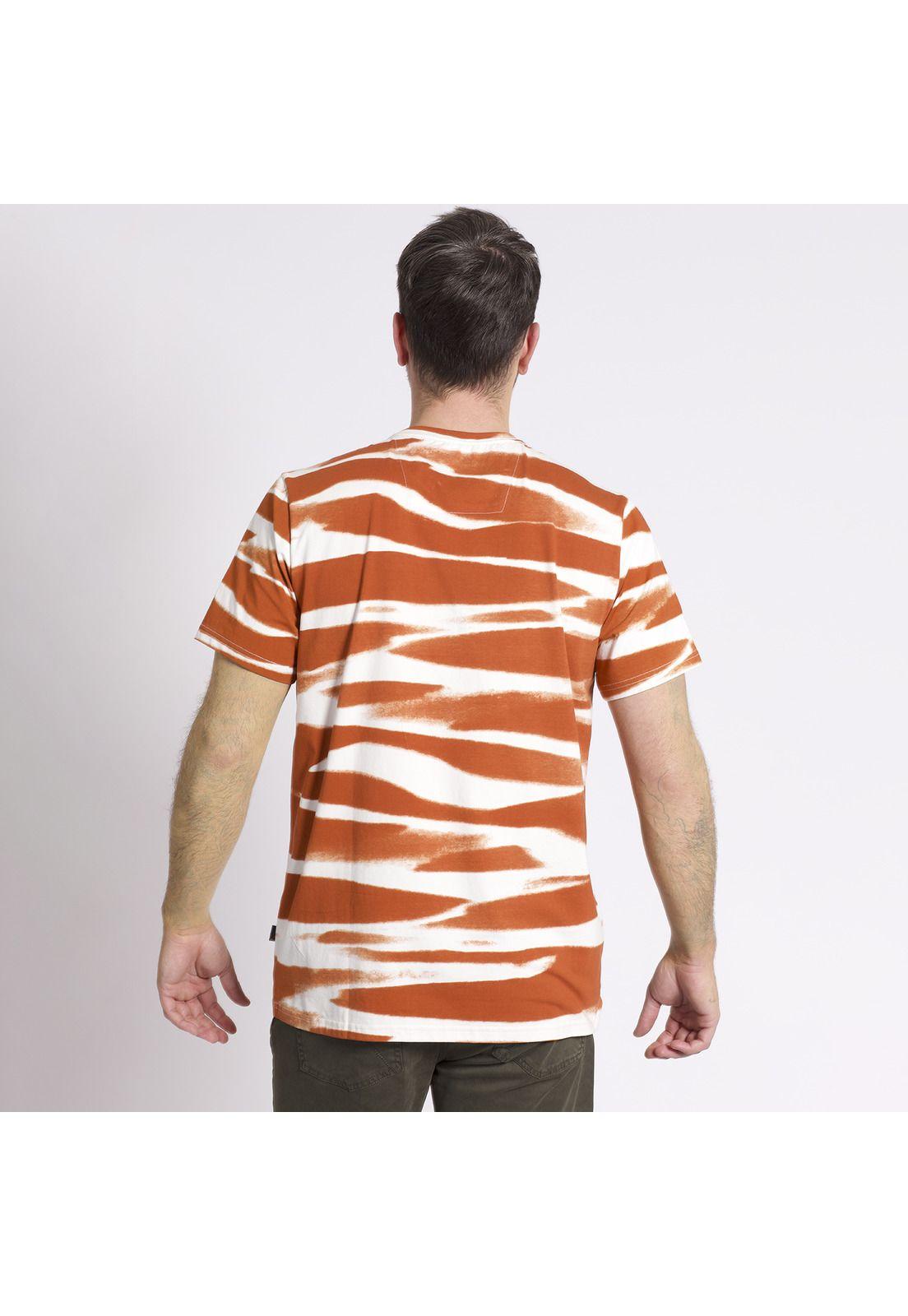 Polera Manga Corta Tie Dye Regular Fit Print Ladrillo-1