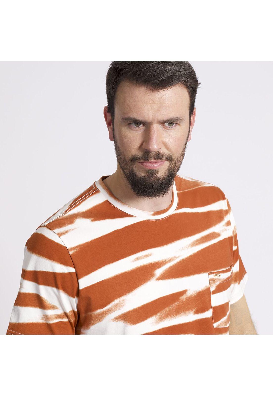 Polera Manga Corta Tie Dye Regular Fit Print Ladrillo-2