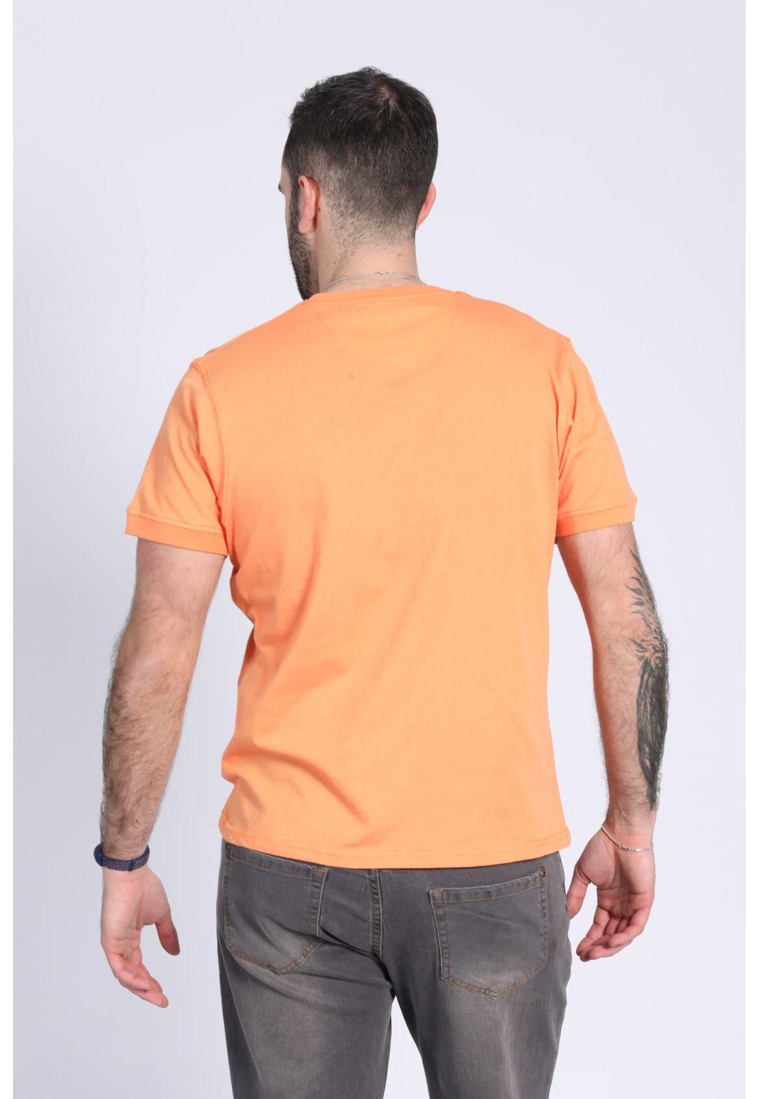Polera Jersey Botones En Cuello Naranja Claro-1