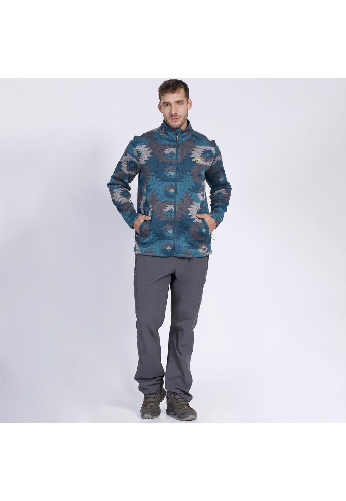 Polar Etnico Print Full Zip Hombre Turquesa-2