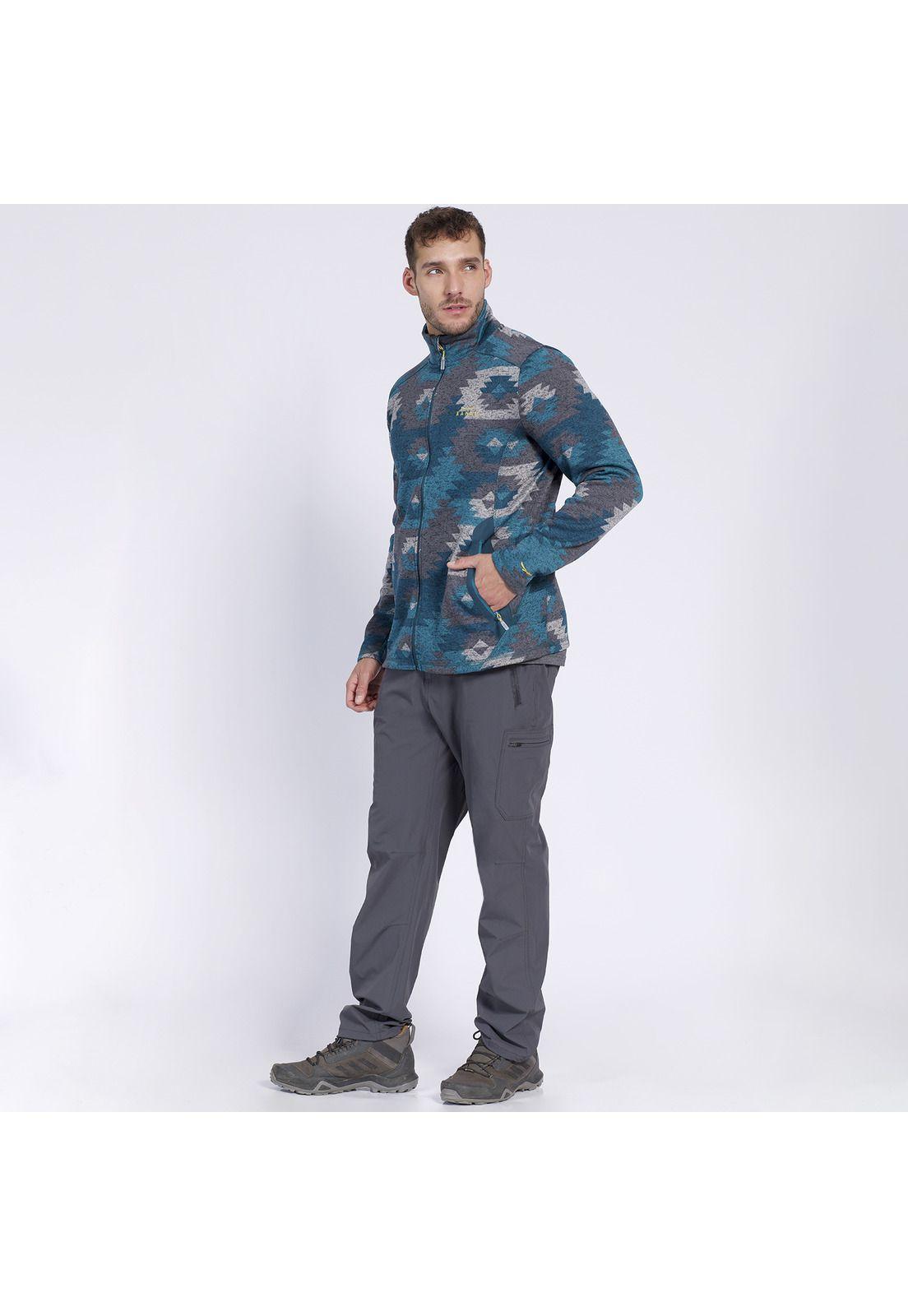 Polar Etnico Print Full Zip Hombre Turquesa-3