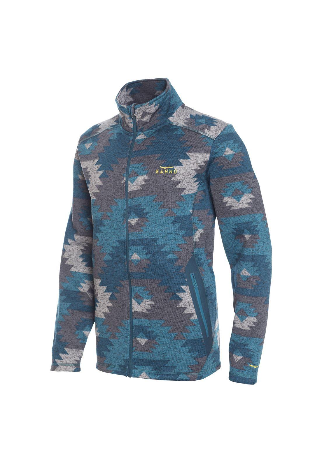 Polar Etnico Print Full Zip Hombre Turquesa-4