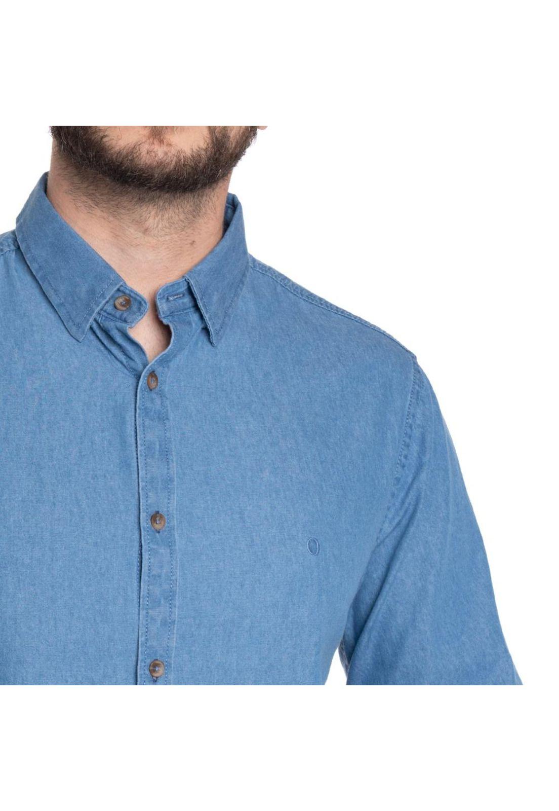 CAMISA HOMBRE CASUAL MANGA LARGA DENIM CADIZ-2