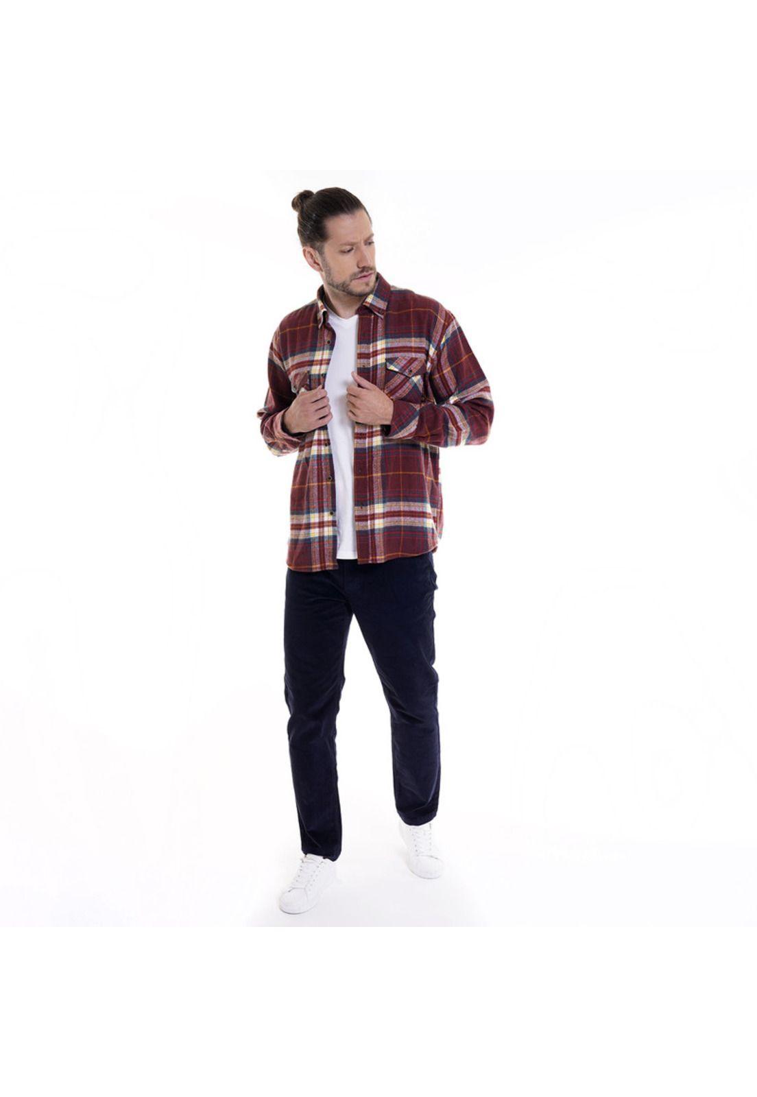 Camisa Leñadora Burdeo-2