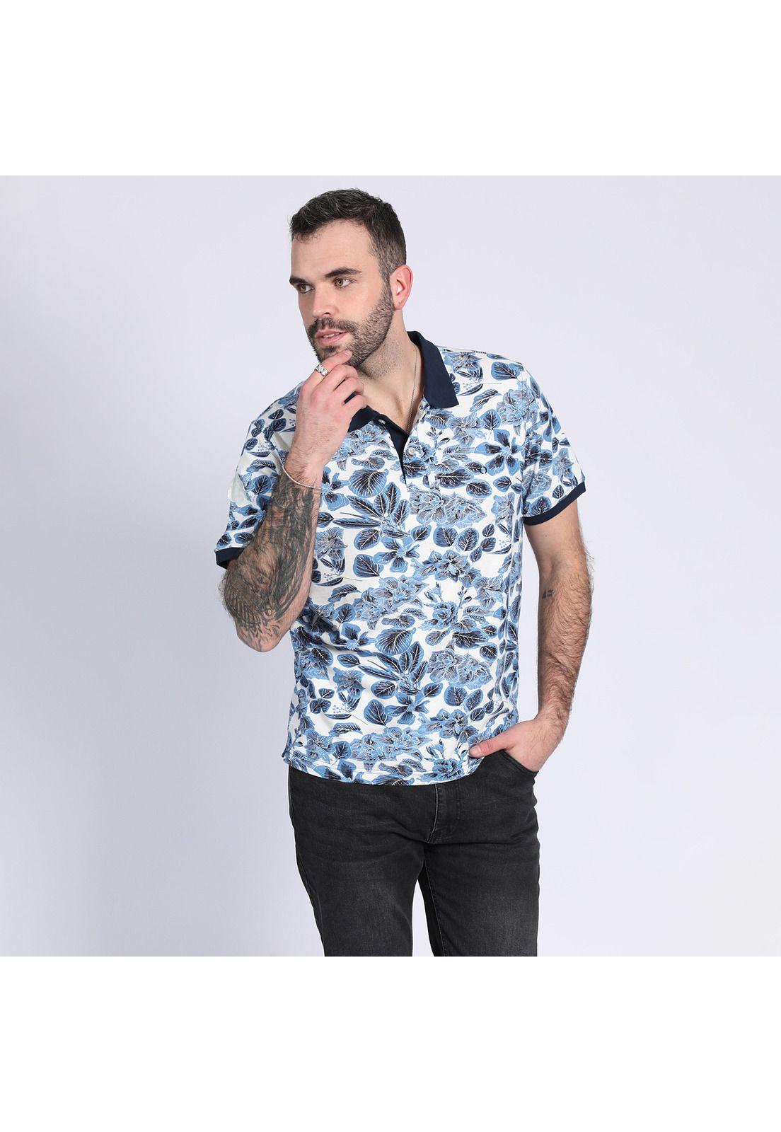 Polera Pique Estampada Blanco-2