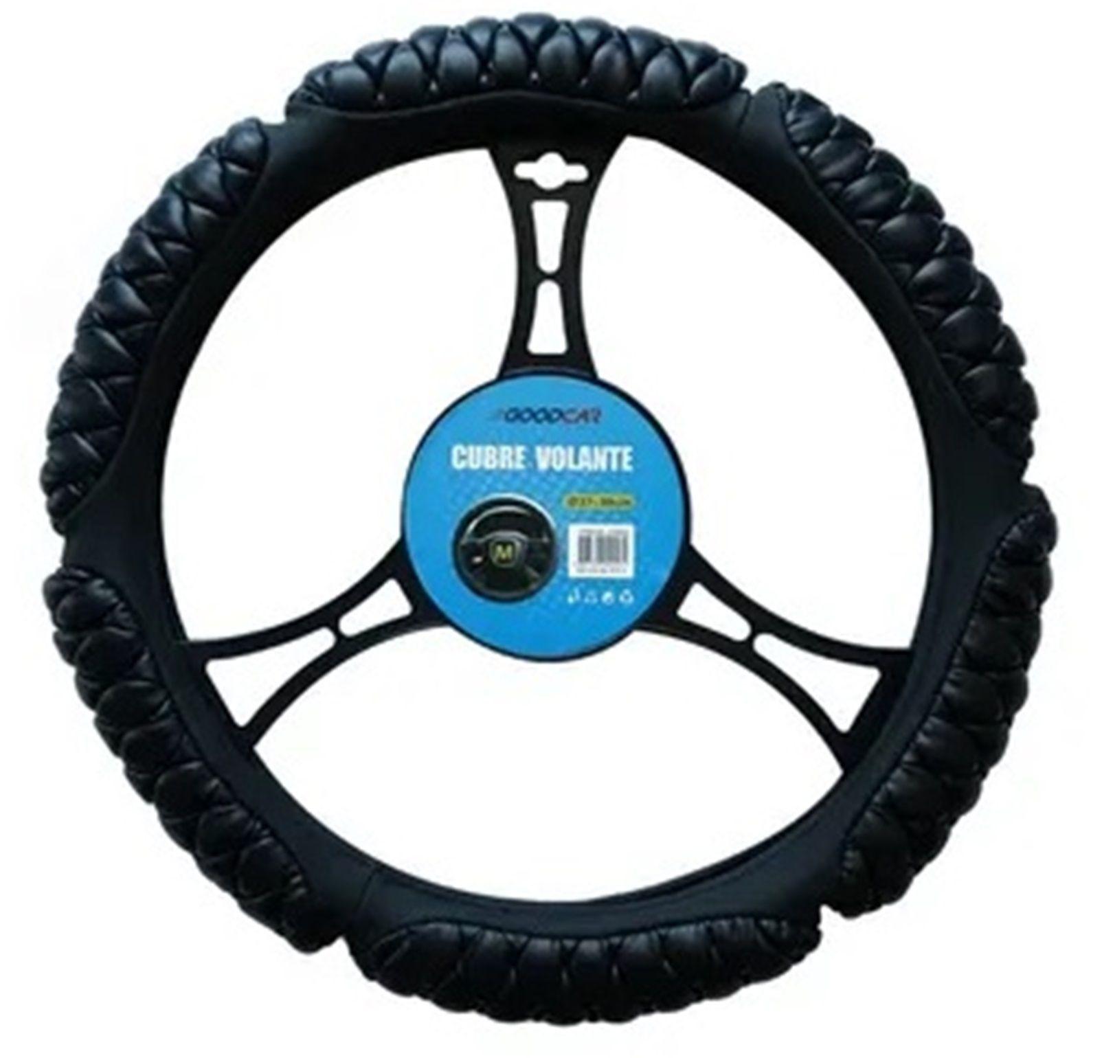 Cubre Volante Goodcar Acolchado Bicolor Negro-0